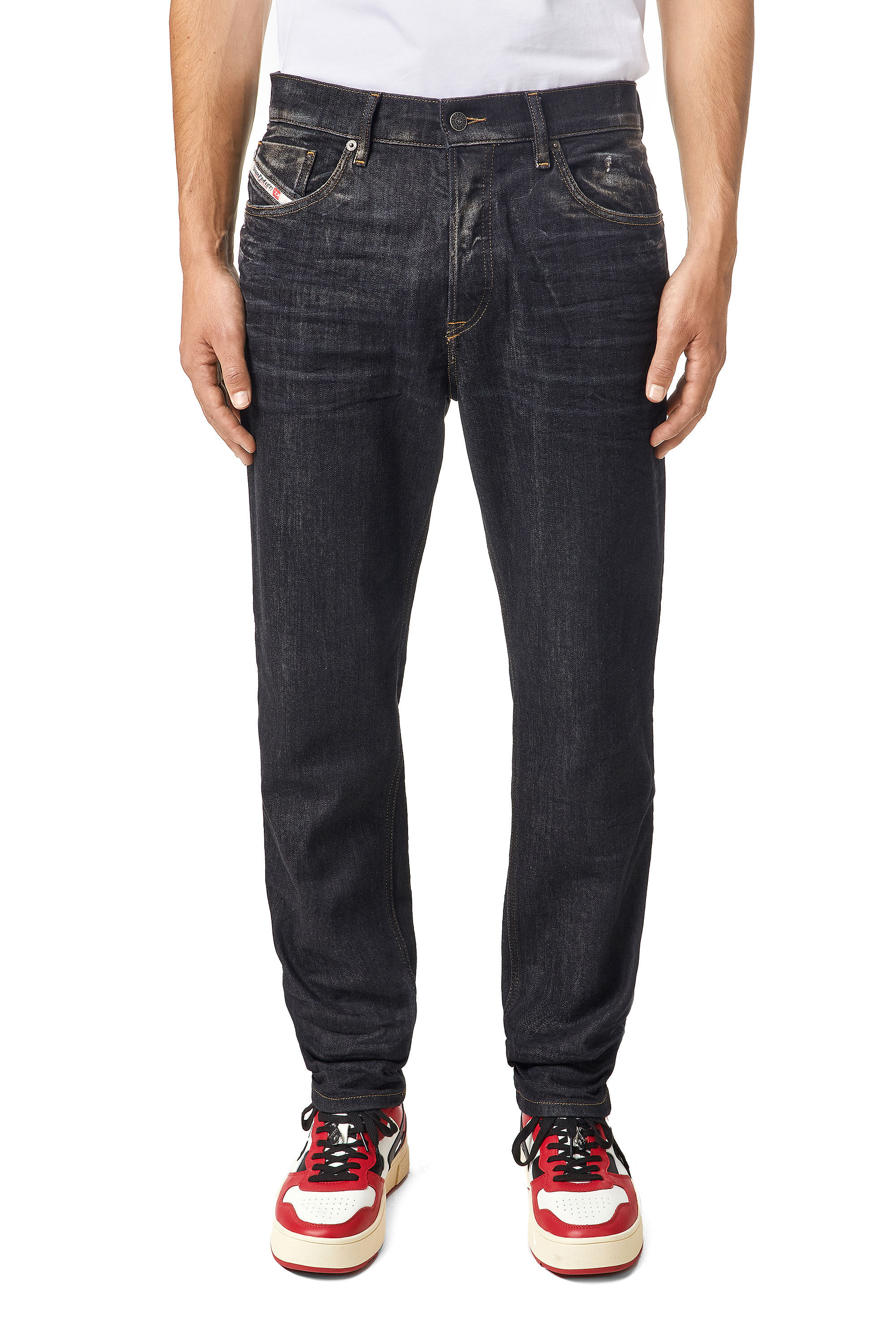 Diesel - 2005 D-FINING 09A87 Tapered Jeans, Negro/Gris oscuro - Image 3