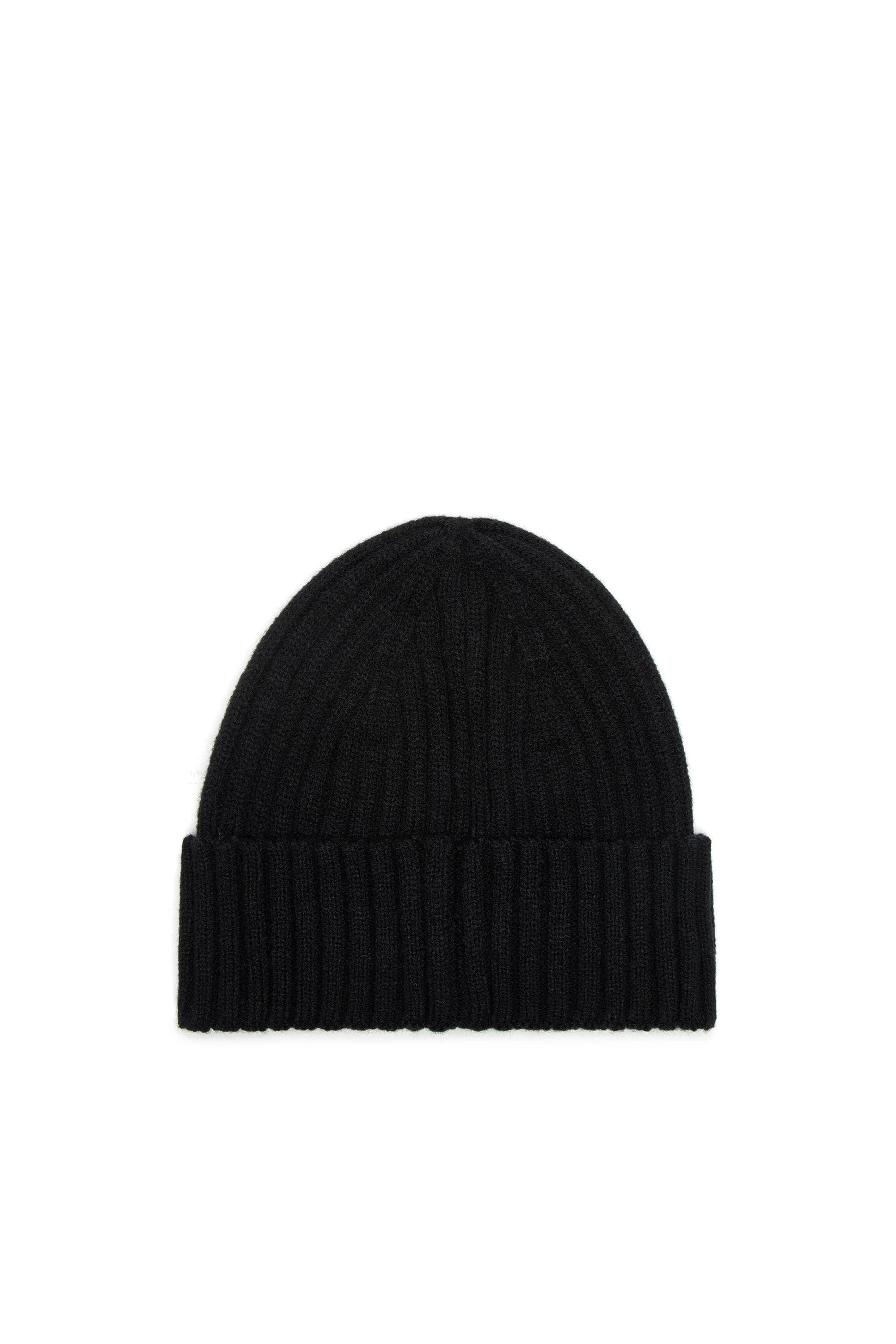 Women's Rib-knit beanie with logo patch | Black | Diesel