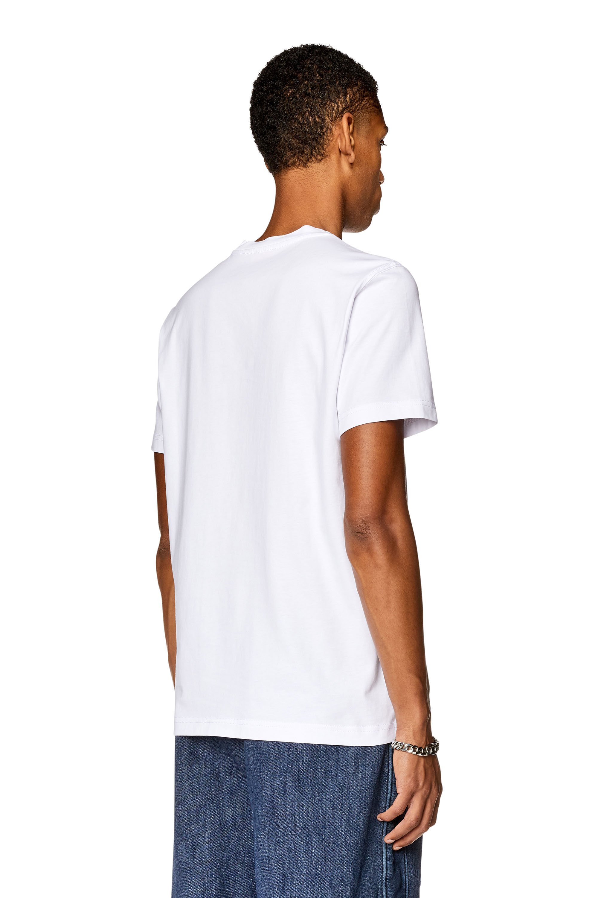 関税込【DIESEL】Diegos K45 short sleeve T-shirt★White★ロゴ T-DIEGOR-D Man: T-shirt with D patch | Diesel