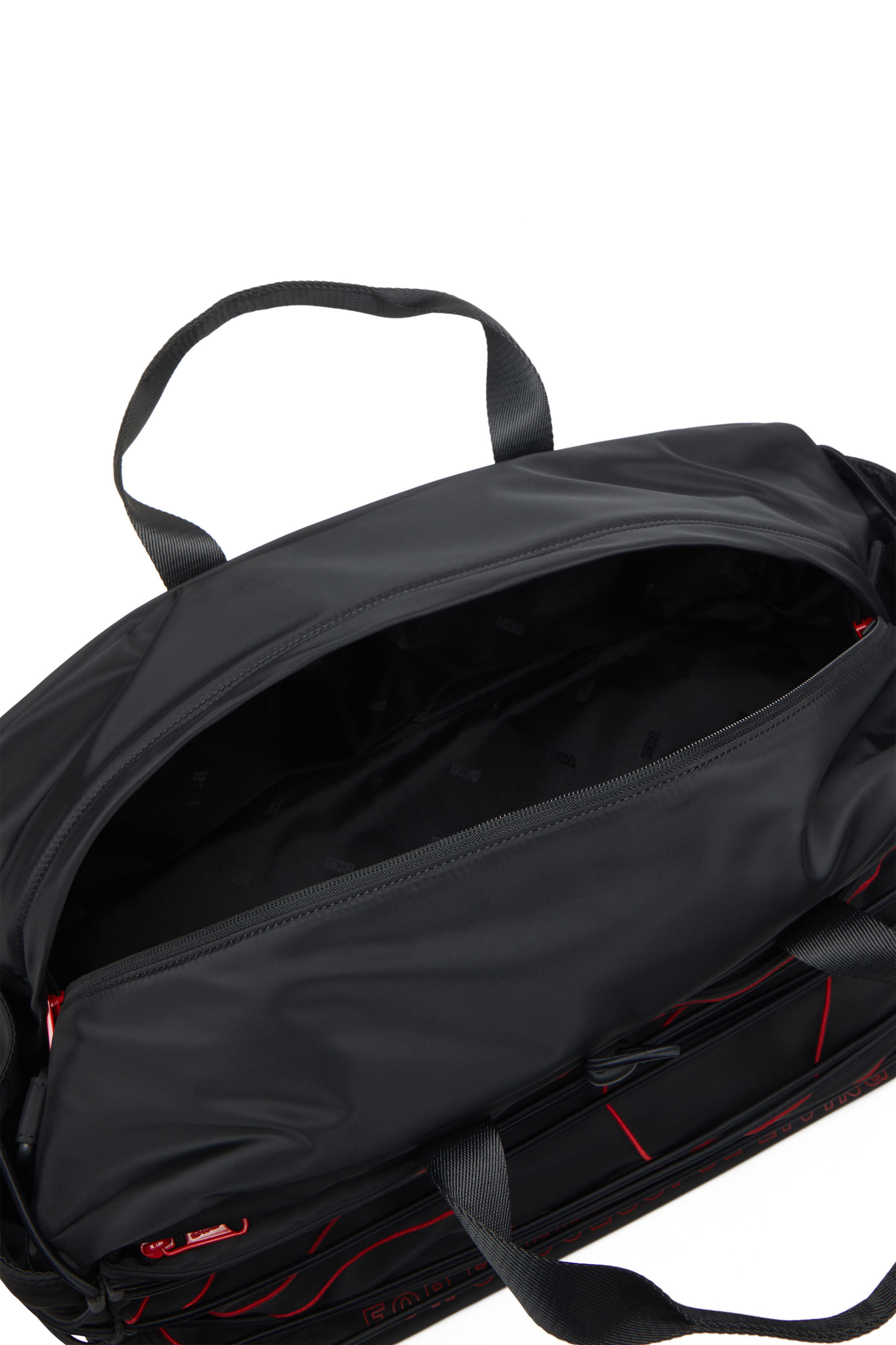 Diesel - TECH-D DUFFLE X, Unisex's Tech-D-Nylon duffle bag with Oval D embroidery in Black - 2