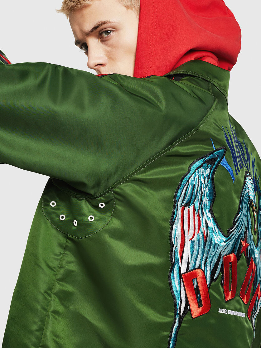 J Akito Emb Men Embellished Coach Jacket In Nylon Diesel