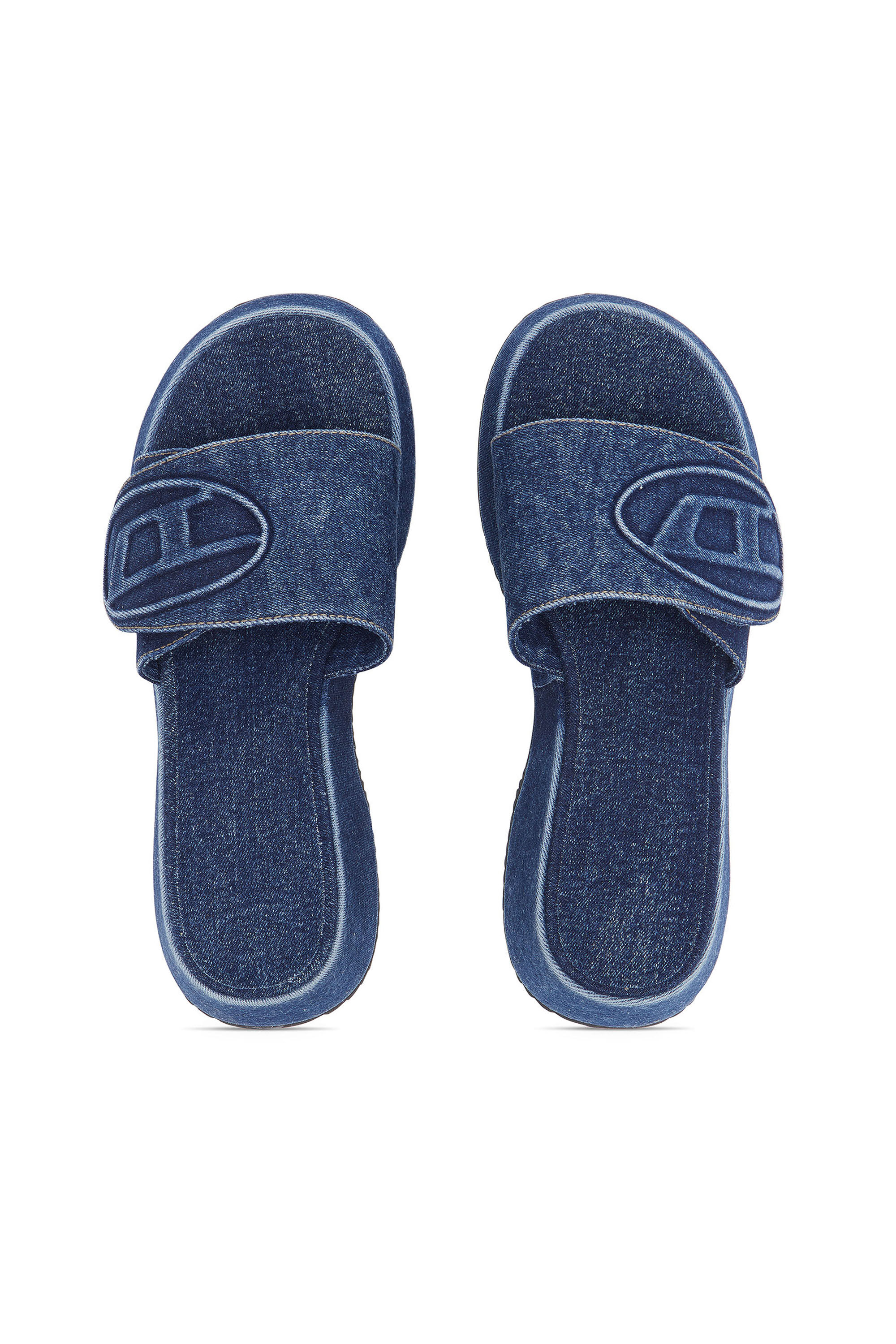 Women's Sa-Oval D-Denim slide sandals with Oval D strap