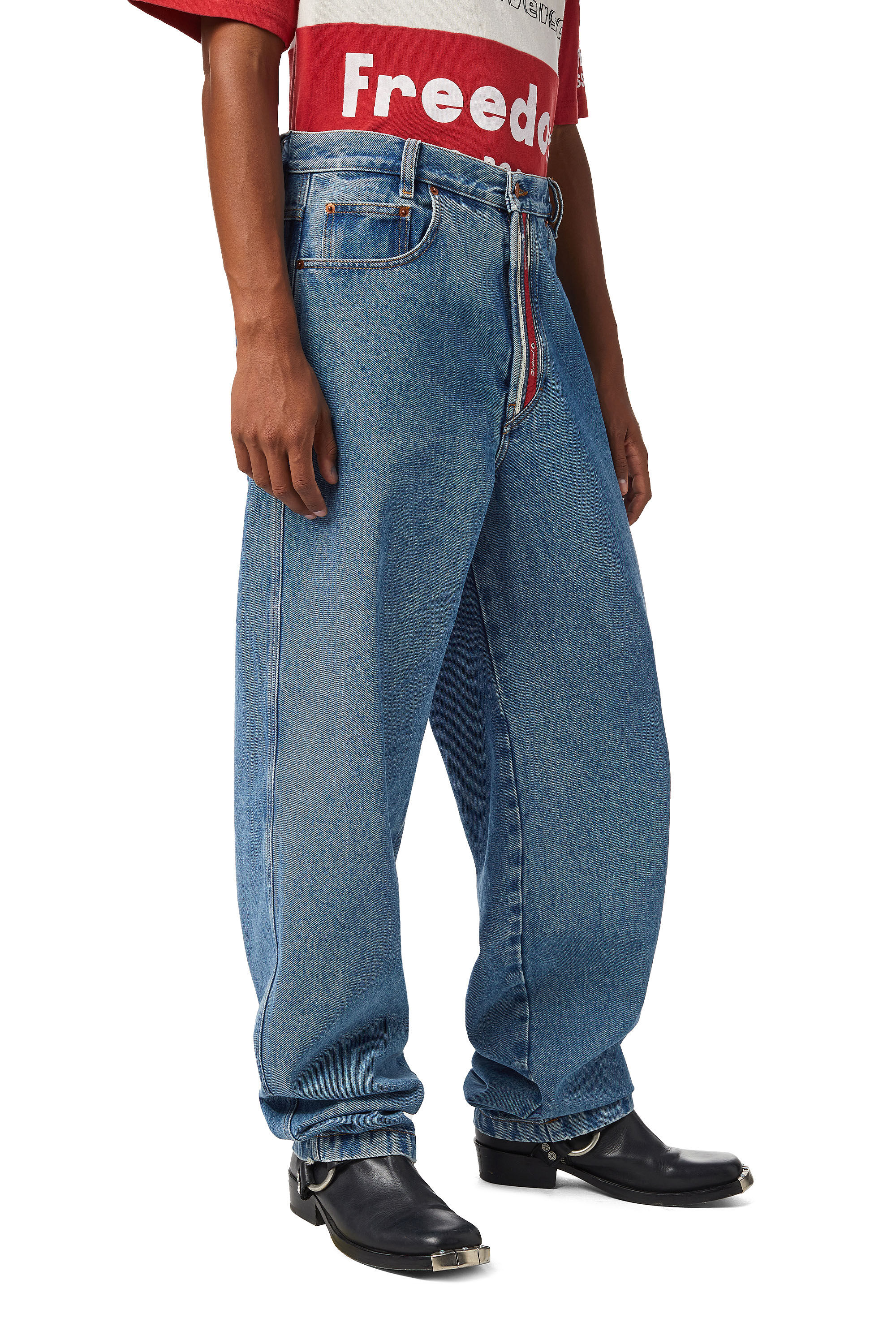 Diesel - DXD-2P1 0EHAP Straight Jeans, Azul medio - Image 5