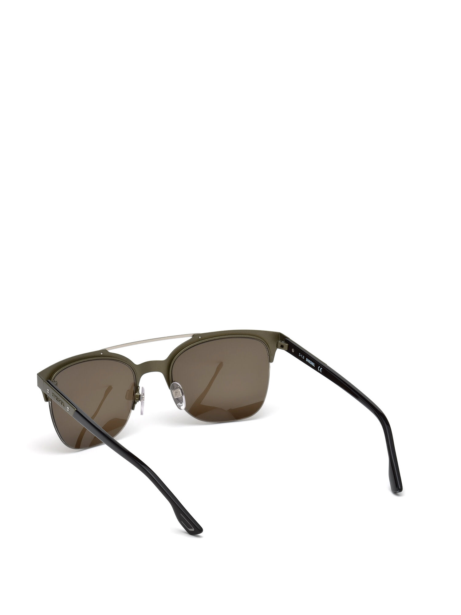 Diesel - DL0215, Gafas cuadradas de doble puente de metal Hombre in Verde - 2