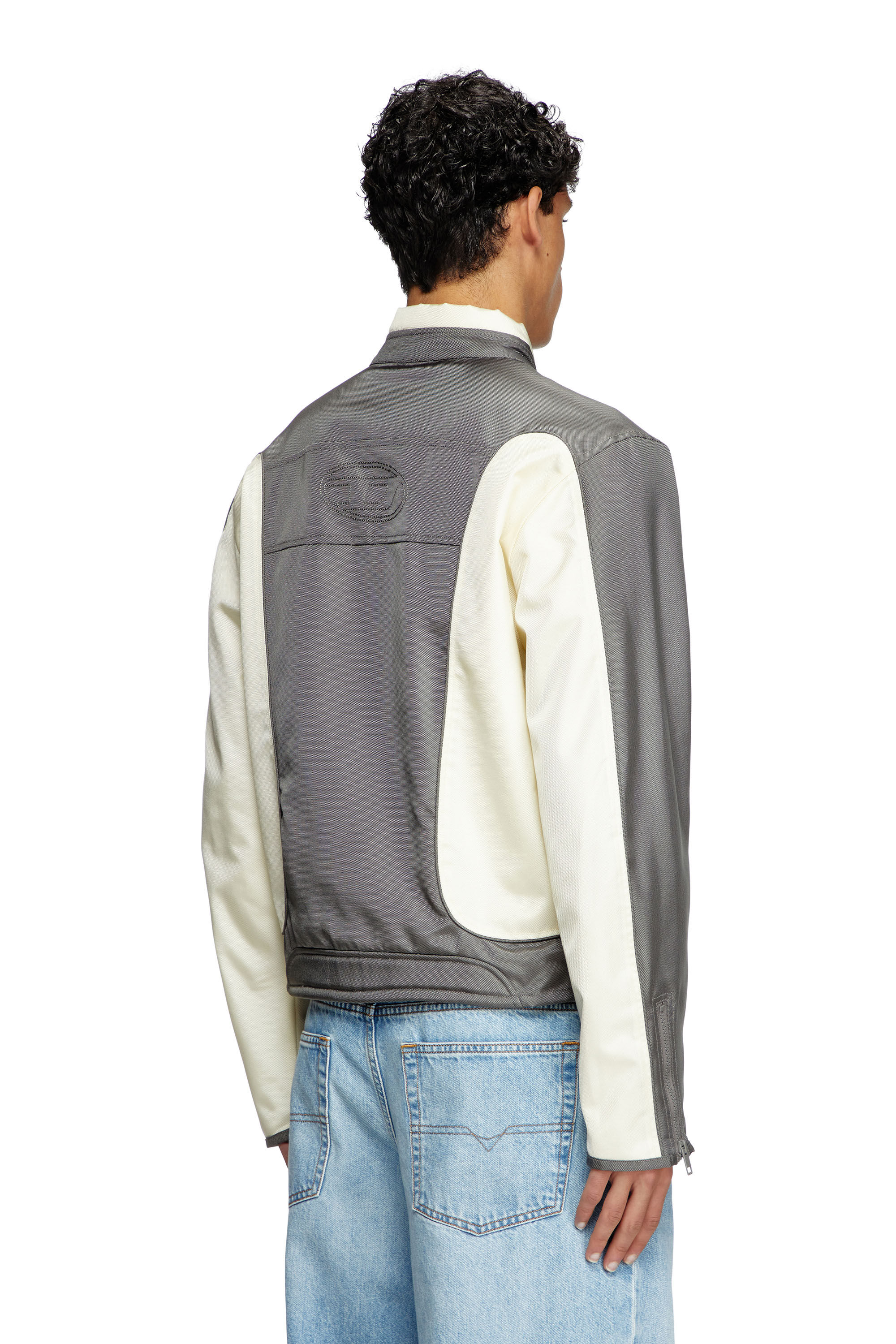 Diesel - J-BLINK-A, Chaqueta biker con bloques de color y ribetes Hombre in Multicolor - 5