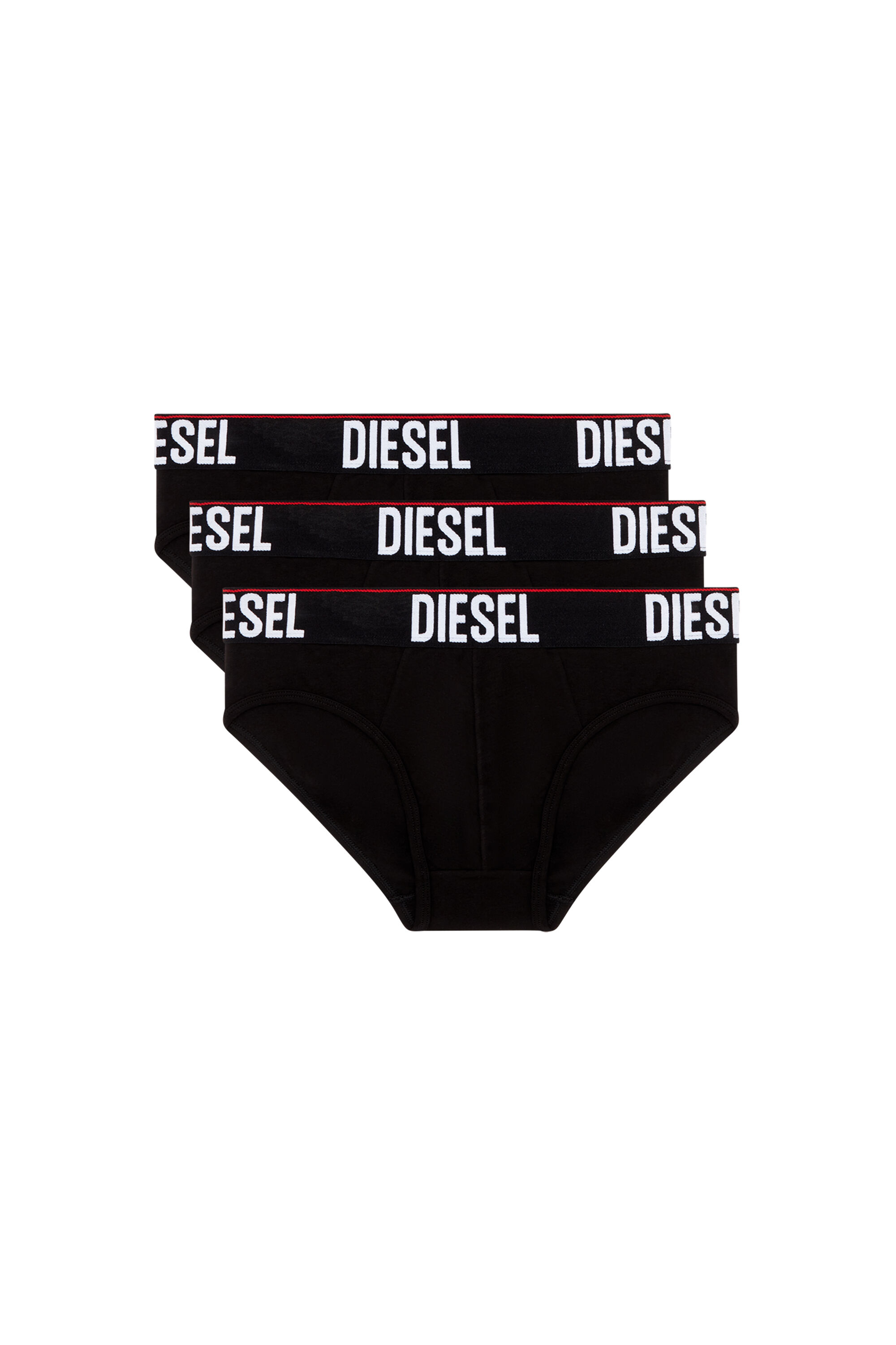 Diesel - UMBR-ANDRETHREEPACK, Hombre Paquete de tres slips con cintura a tono in Negro - Image 1