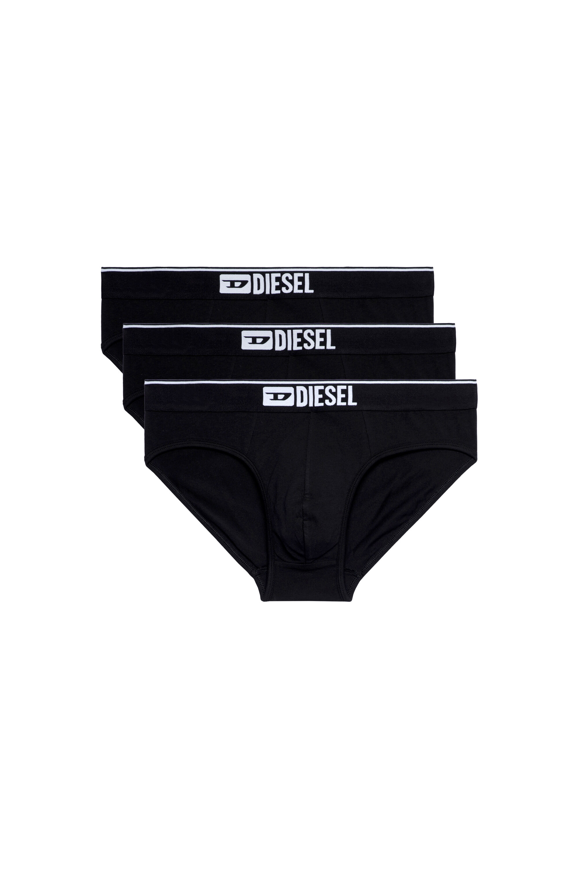 Diesel - UMBR-ANDRETHREEPACK, Hombre Paquete de tres slips lisos con logotipo in Negro - Image 2