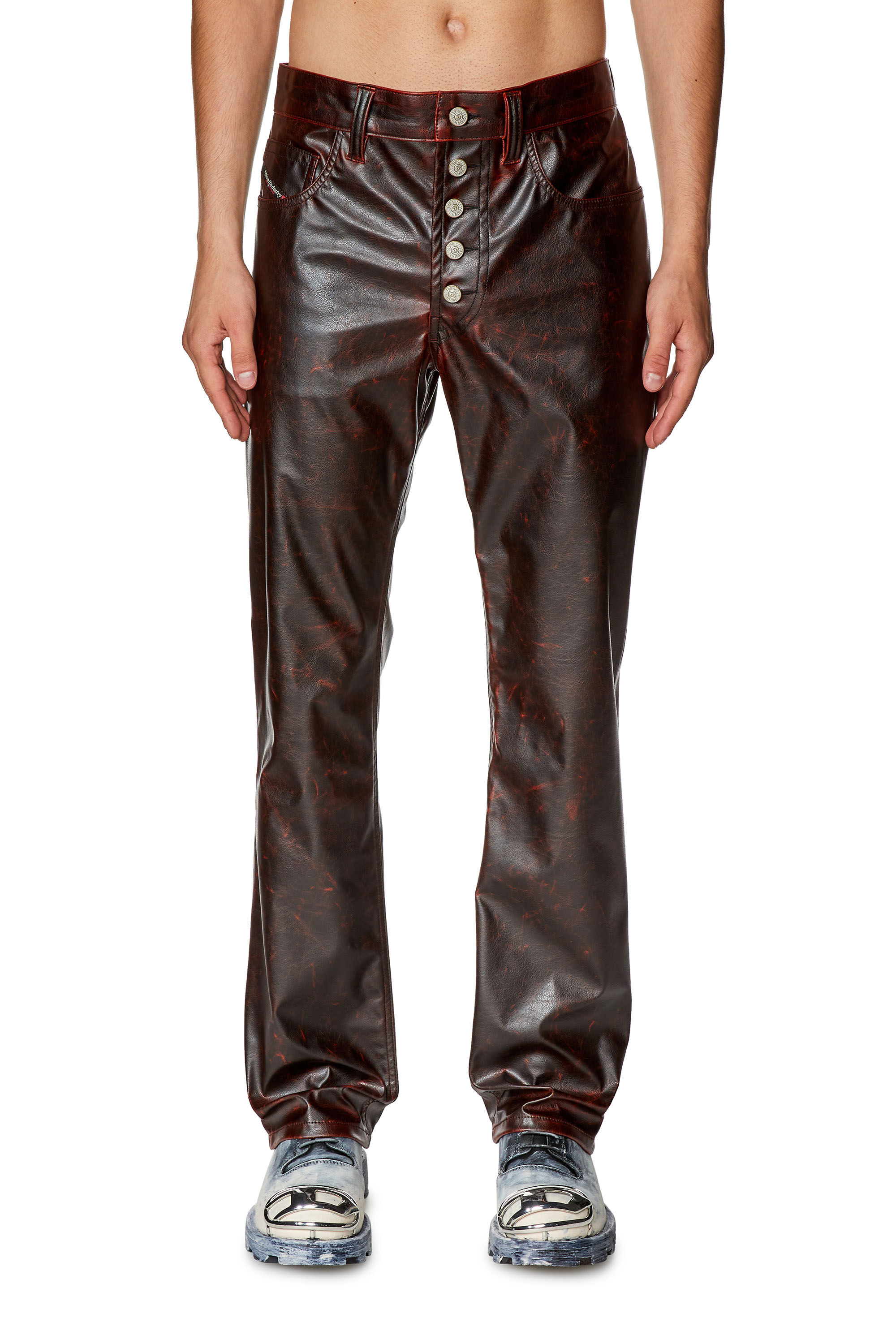 Men's Pants in coated technical fabric | Red | Diesel