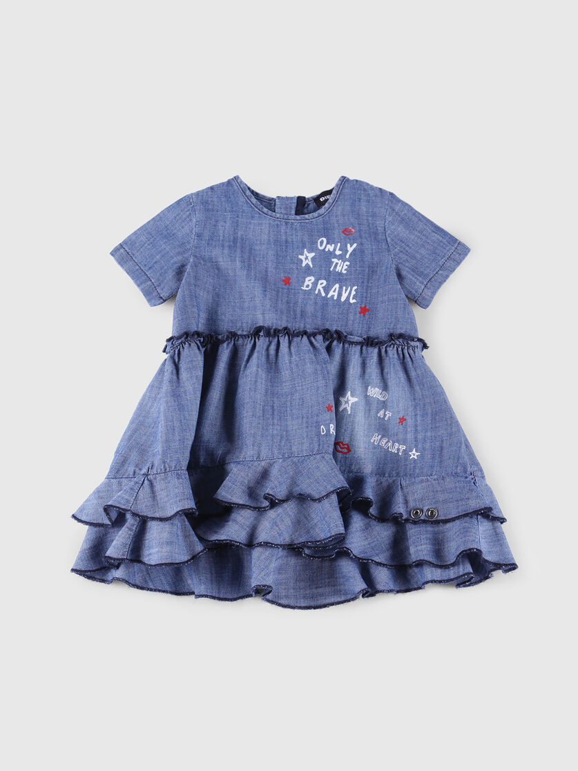 Drellab Baby Girls Chambray Dress With Volants Diesel