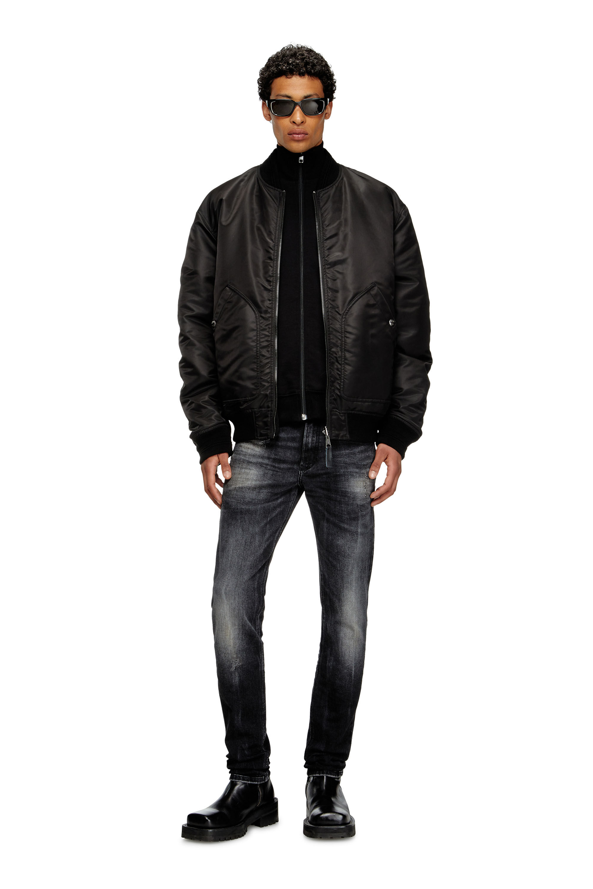 Men's Track jacket with Oval D patch | Black | Diesel Men's Track jacket with Oval D patch | Black | Diesel