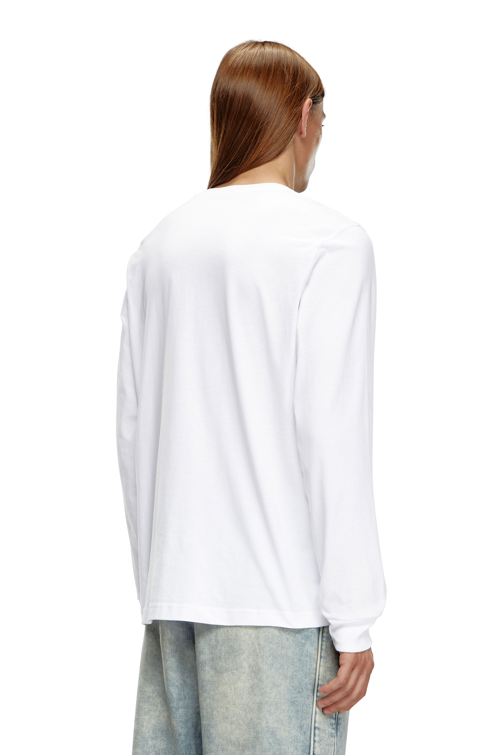 Diesel - T-JUST-LS-DIV, Camiseta de manga larga con bordado Hombre in Blanco - 4