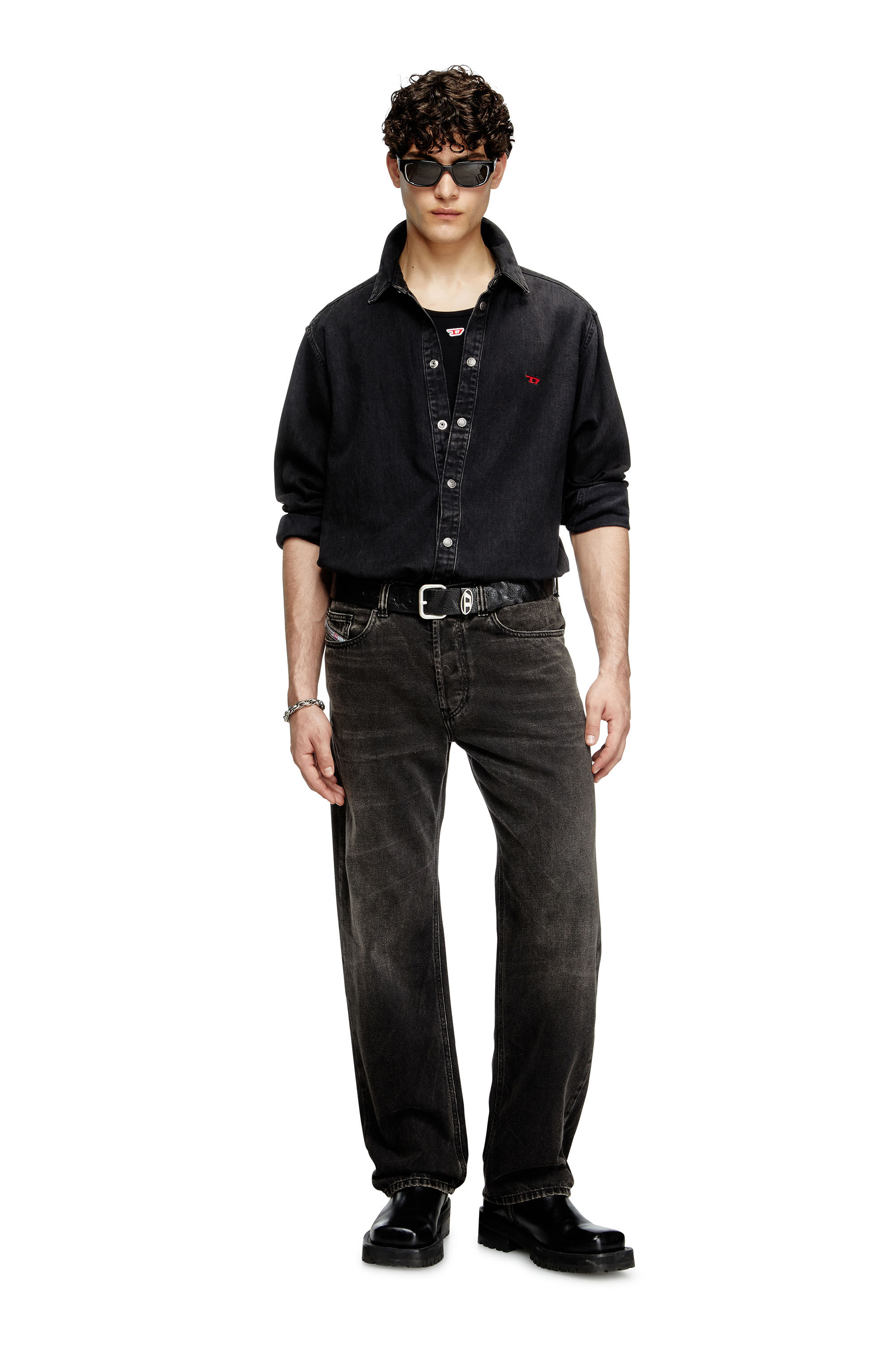 Diesel - T-LIFTY-D, Camiseta sin mangas con mini parche con el logotipo D Hombre in Negro - 1