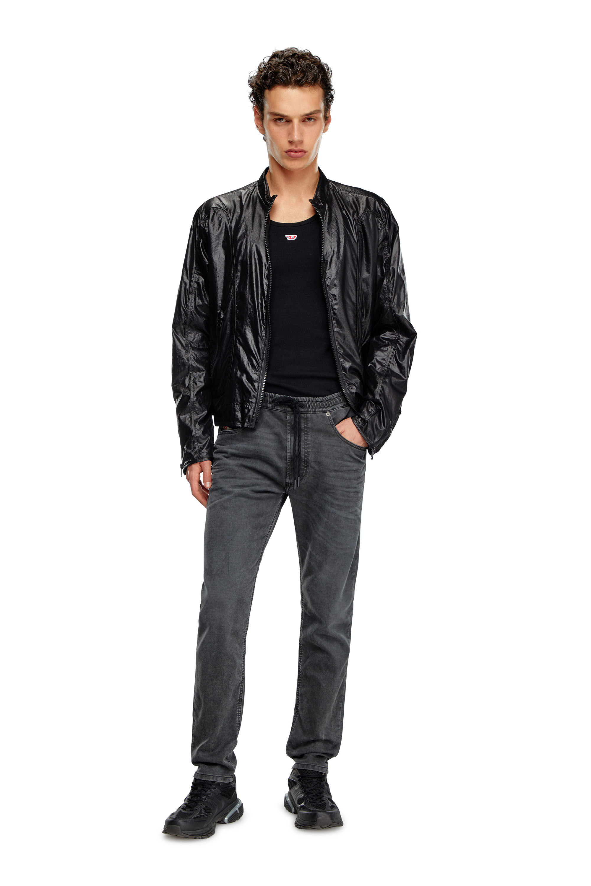 Diesel - Man's Regular 2030 D-Krooley Joggjeans® 09J75, Black/Dark grey - 1