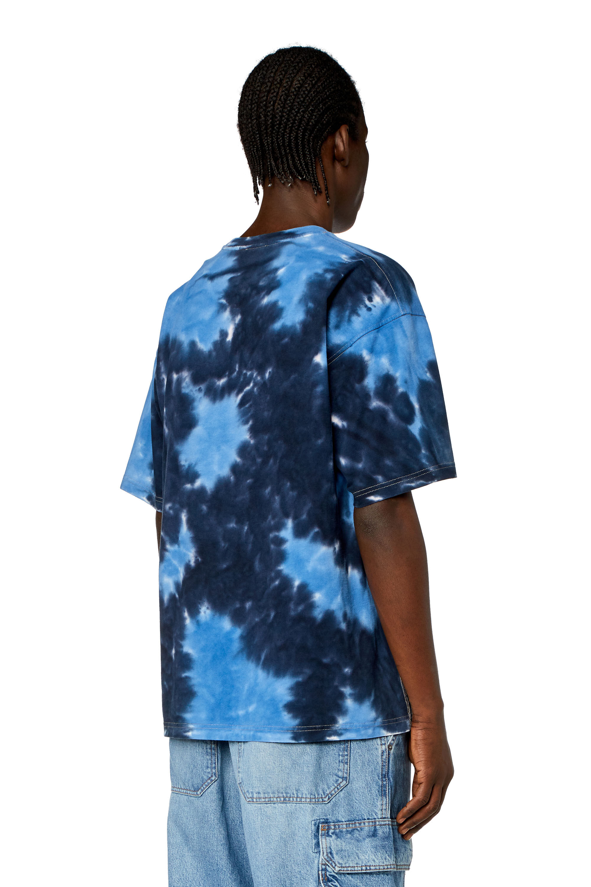 Men's T-shirt in tie-dye jersey | Blue | Diesel