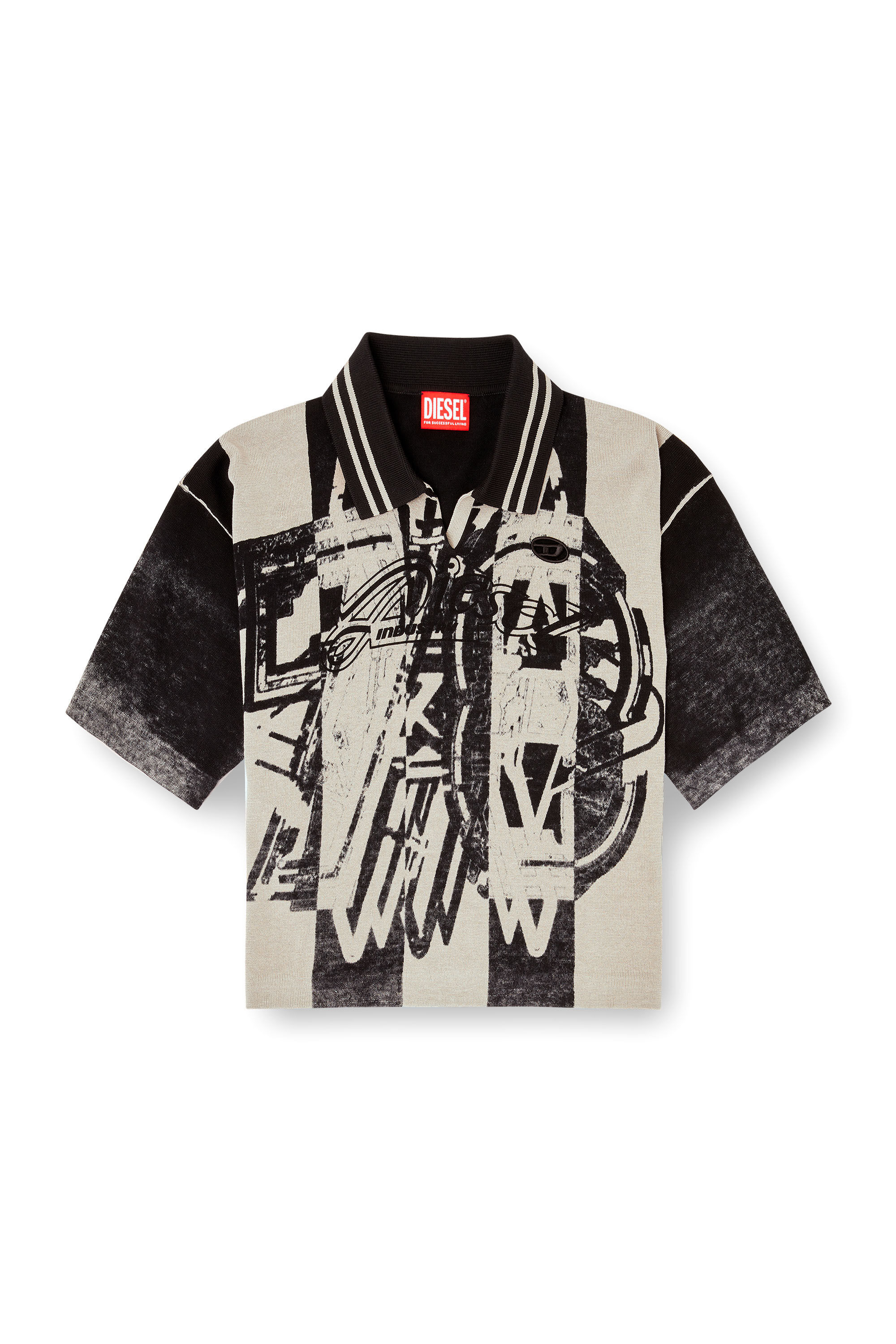 Women's Striped polo jumper with 78 logo | ToBeDefined | Diesel
