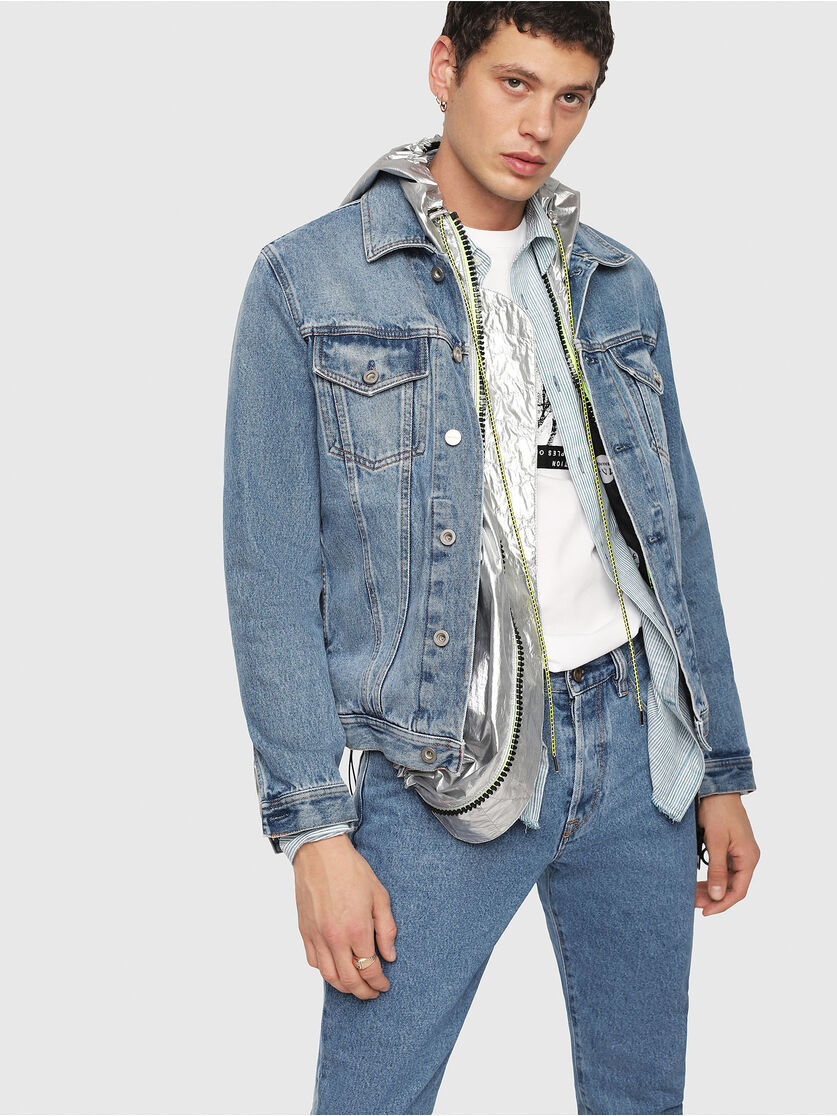 Nhill Men Trucker Jacket In Vintage Wash Denim Diesel Looking for men's and women's jeans including skinny, slim, ripped, and more? diesel