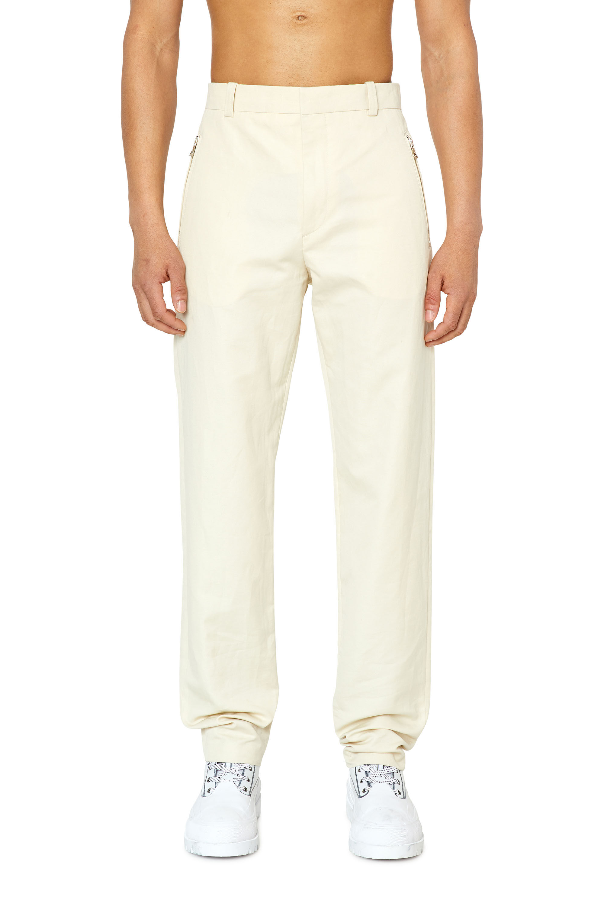 P-HANN Man: Cotton-linen trousers with zip pockets | Diesel