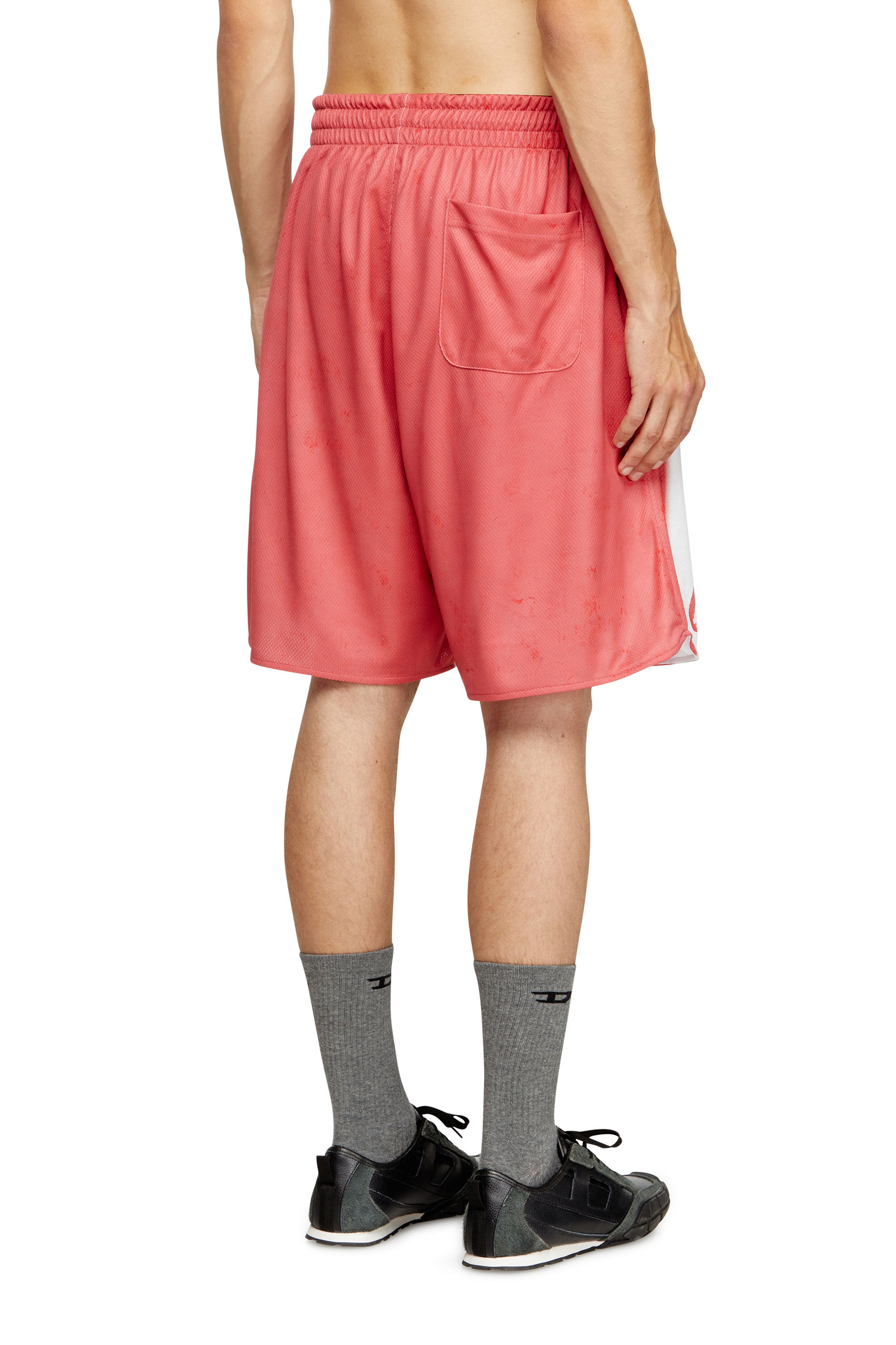 Diesel - P-KURT, Pantalones cortos a rayas con parches fotográficos Hombre in Multicolor - 4