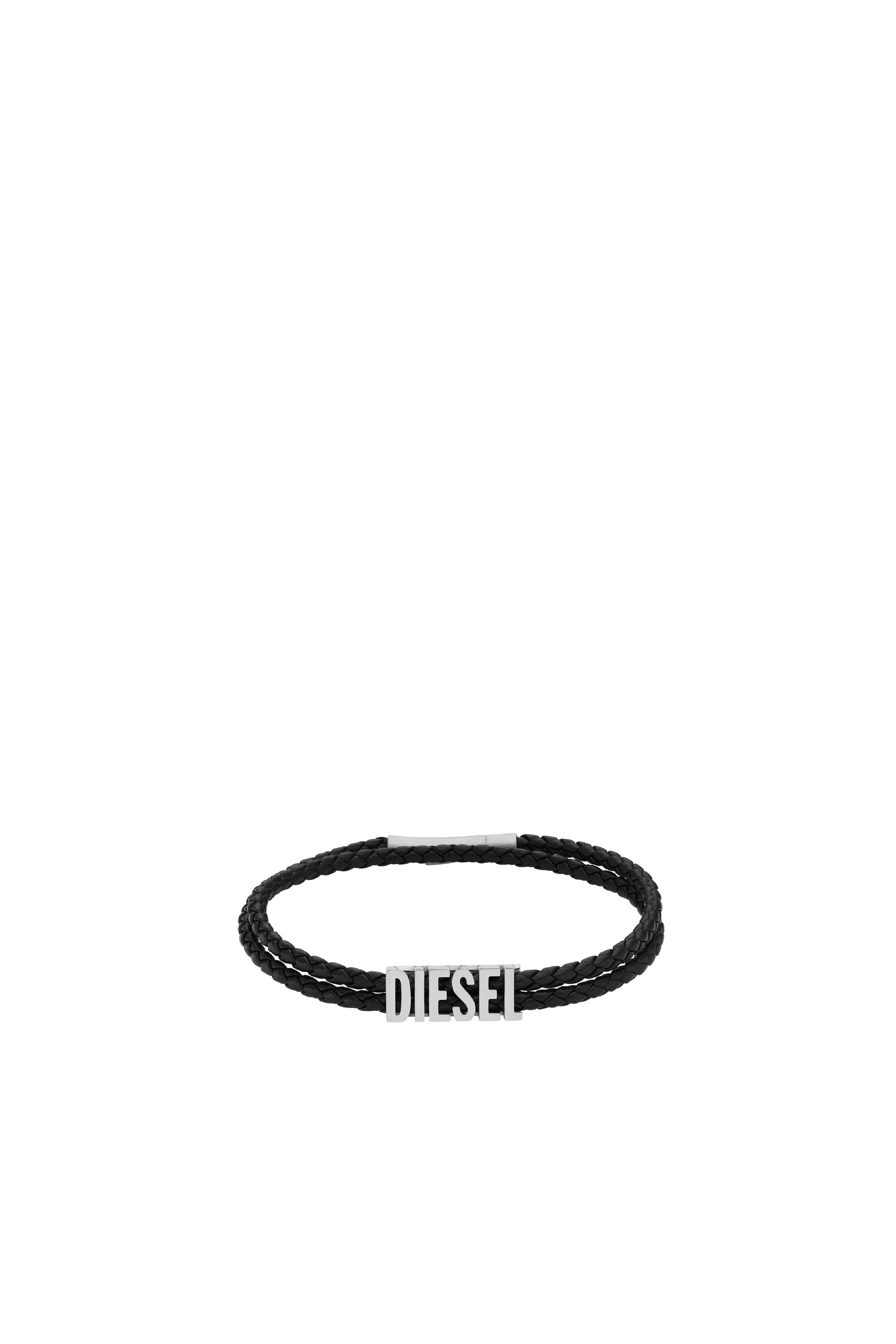 Men's Black leather bracelet | Black | Diesel