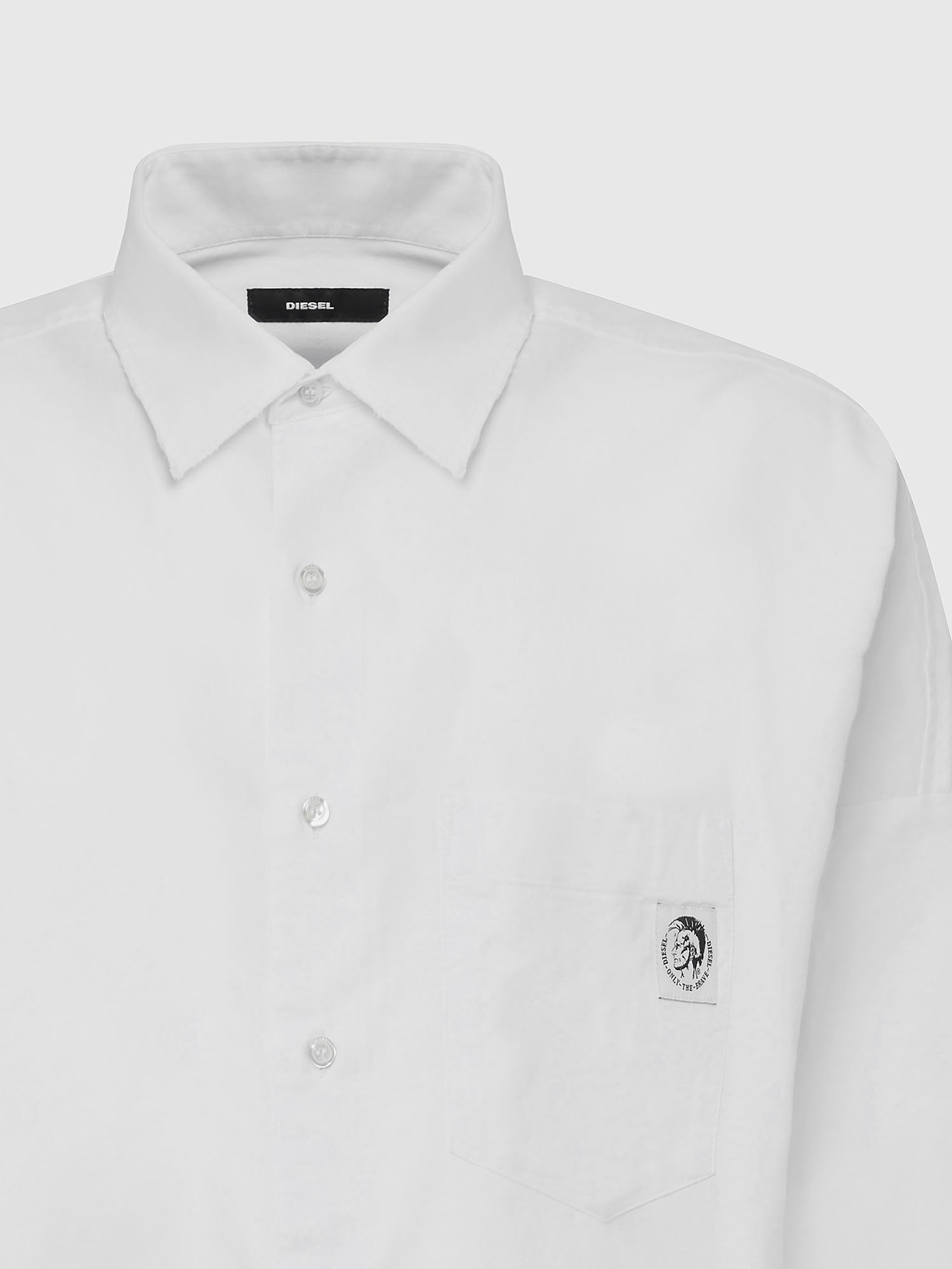 S-LOOMY-A Man: Oxford shirt with Mohawk patch | Diesel