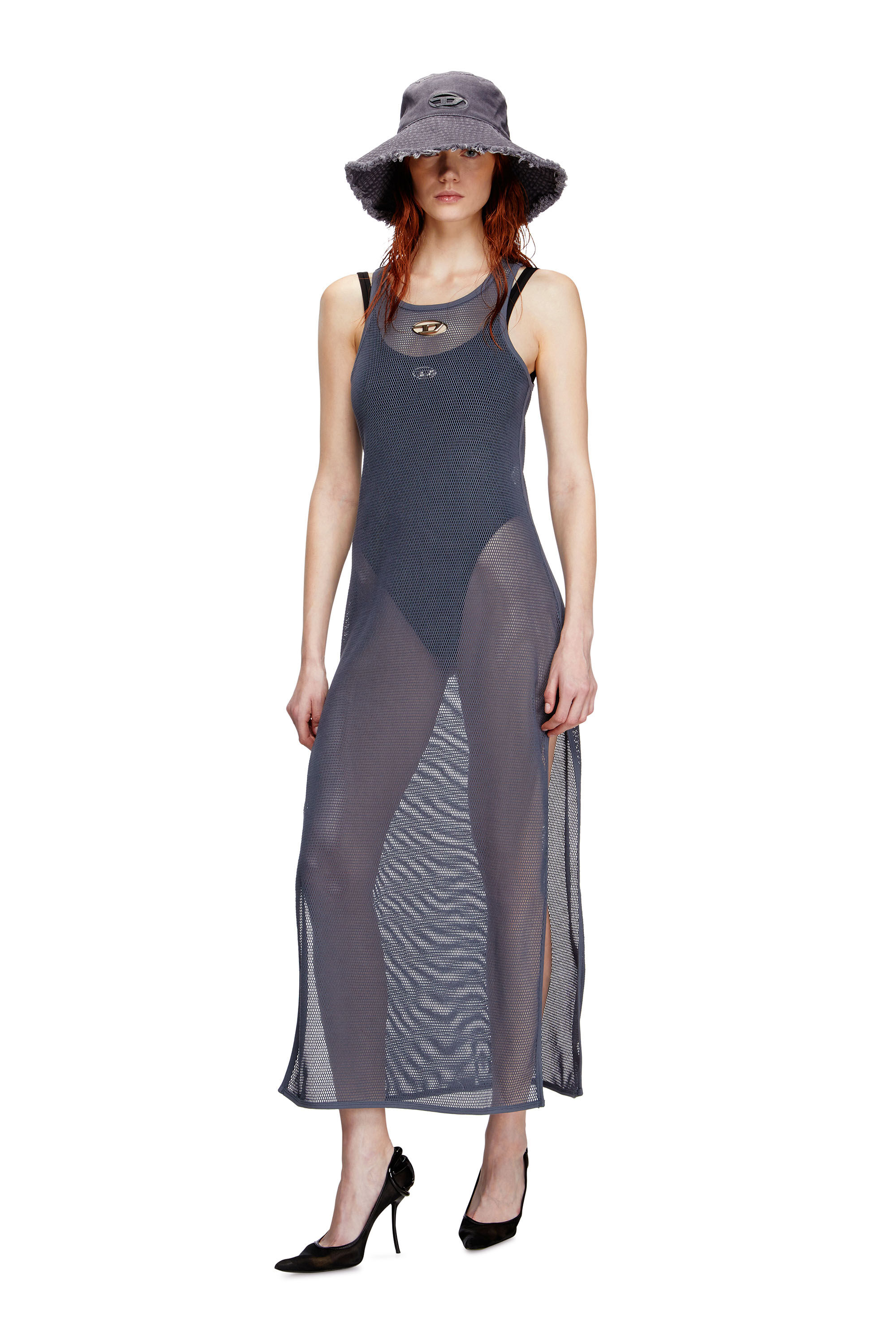 Diesel - JENNIFER-UTLT, Woman's Mesh beach cover-up in Grey - 3
