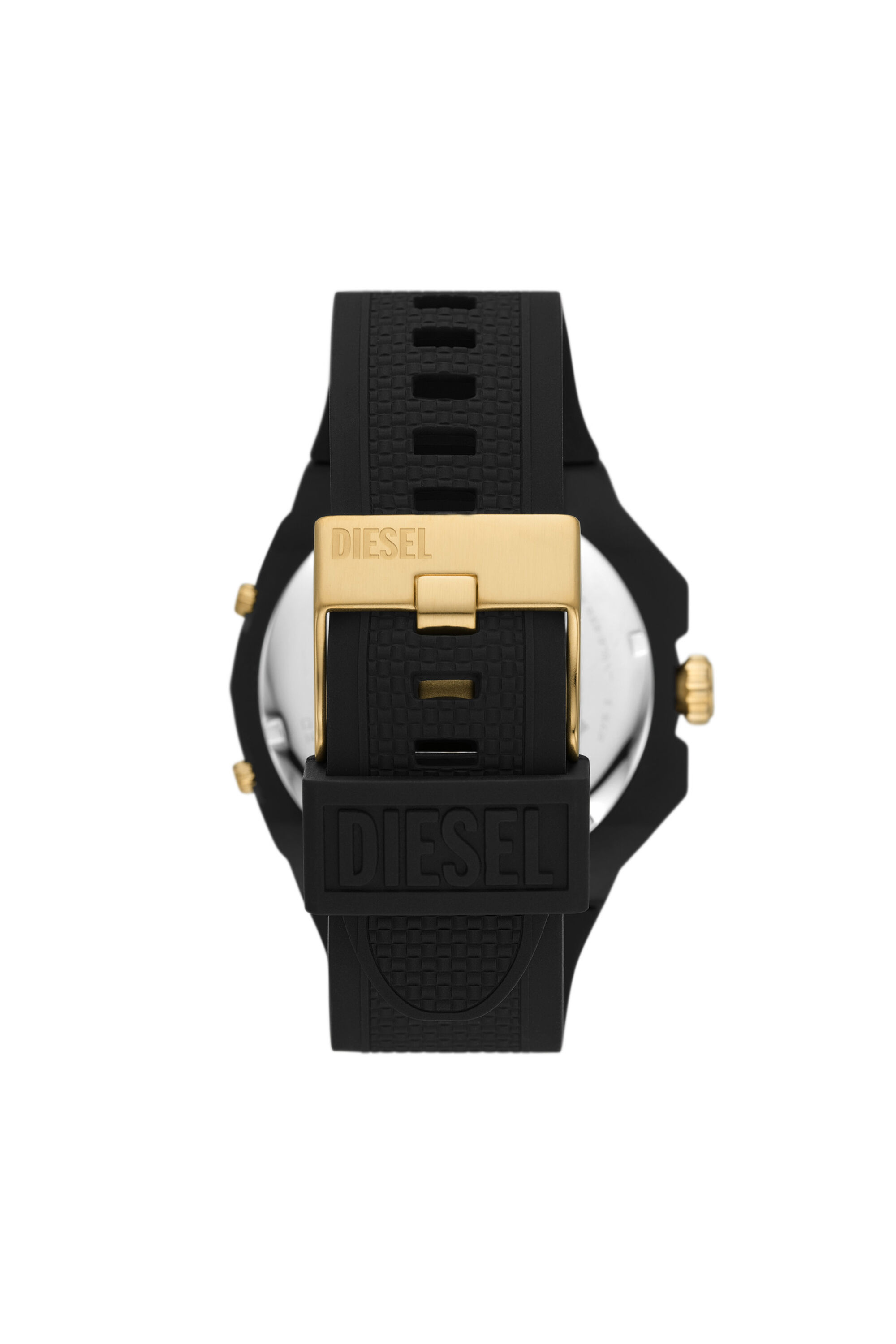 DZ1987 Man: Framed three-hand black silicone watch | Diesel