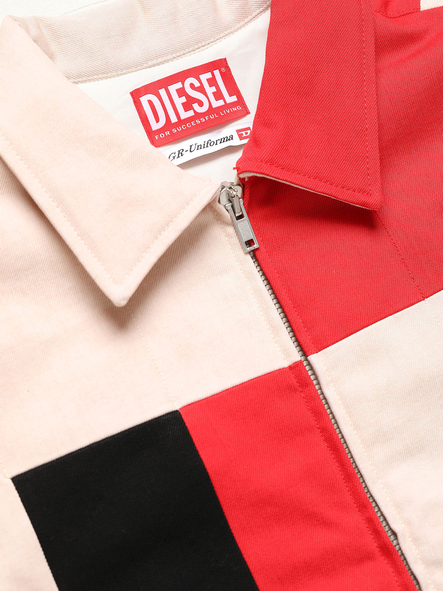 GR02-J303-P: Denim vest with colour-blocking details | Diesel by