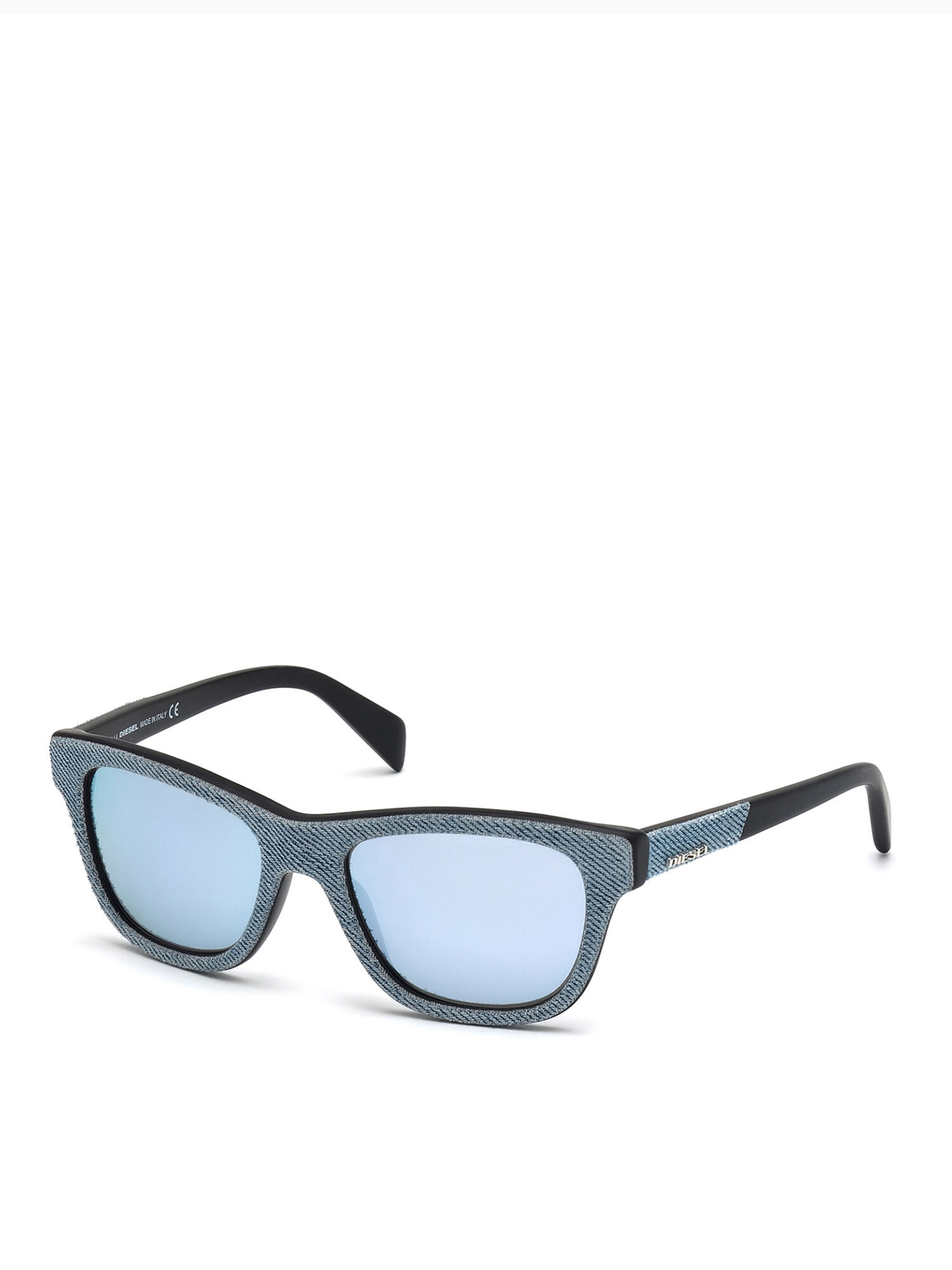 Diesel - DL0111, Unisex's Eyewear with unique denim frame front in Light Blue - 3