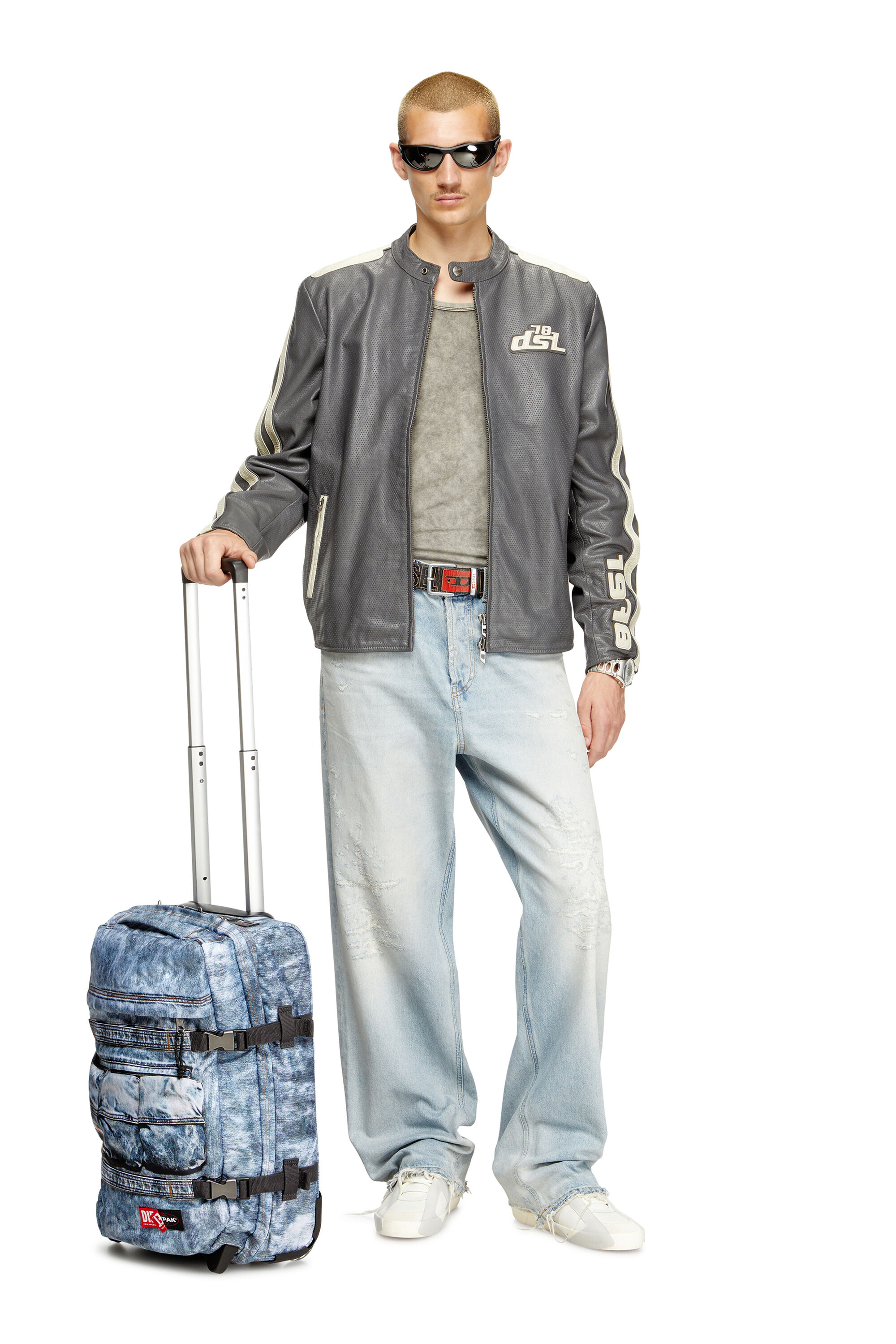 Diesel - DIESEL TRANSIT'R S, Maleta de cabina en denim trampantojo Unisex in Azul marino - 5