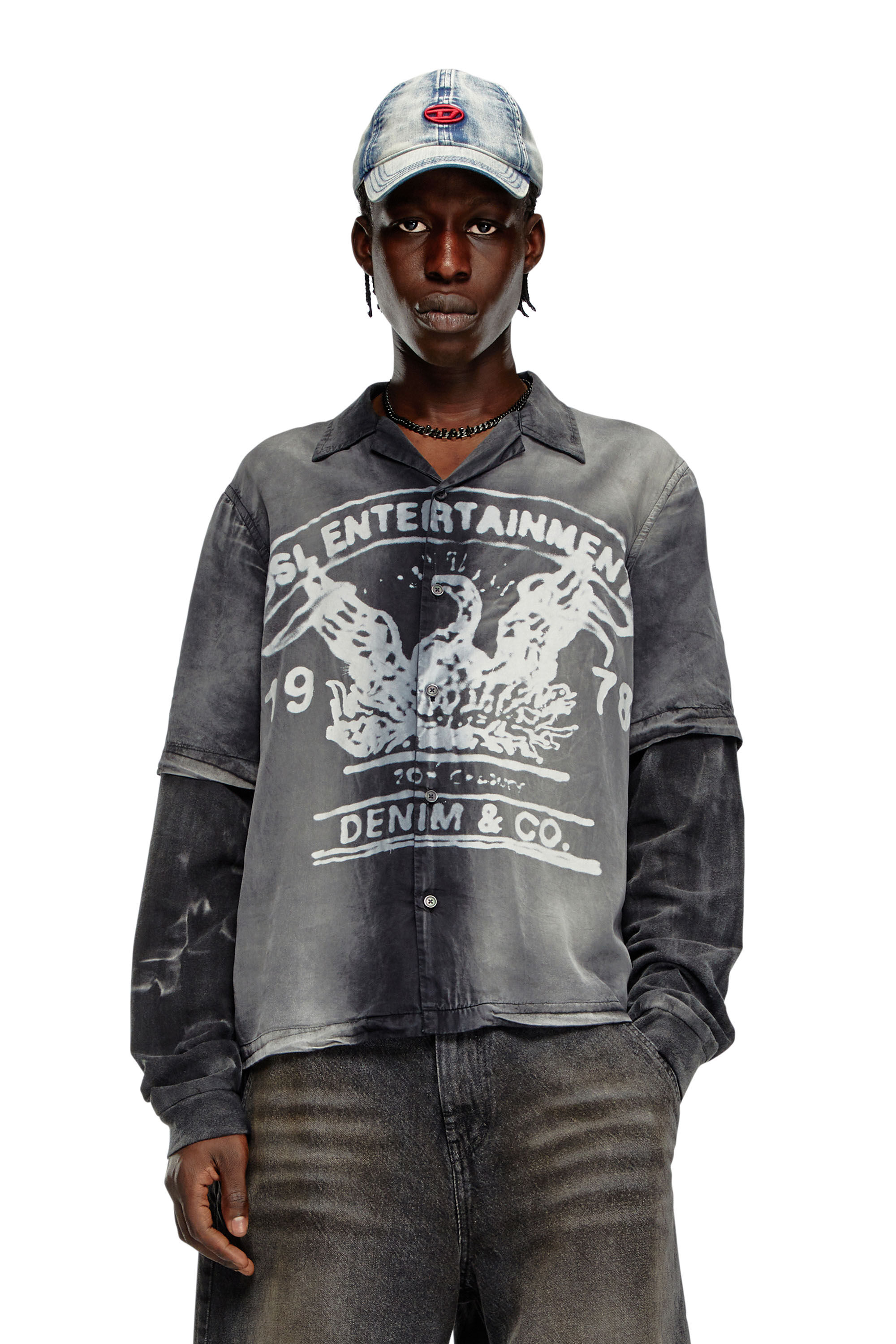 【待望★】 Men's Faded Multicolor | graphic logo with shirt bowling トップス