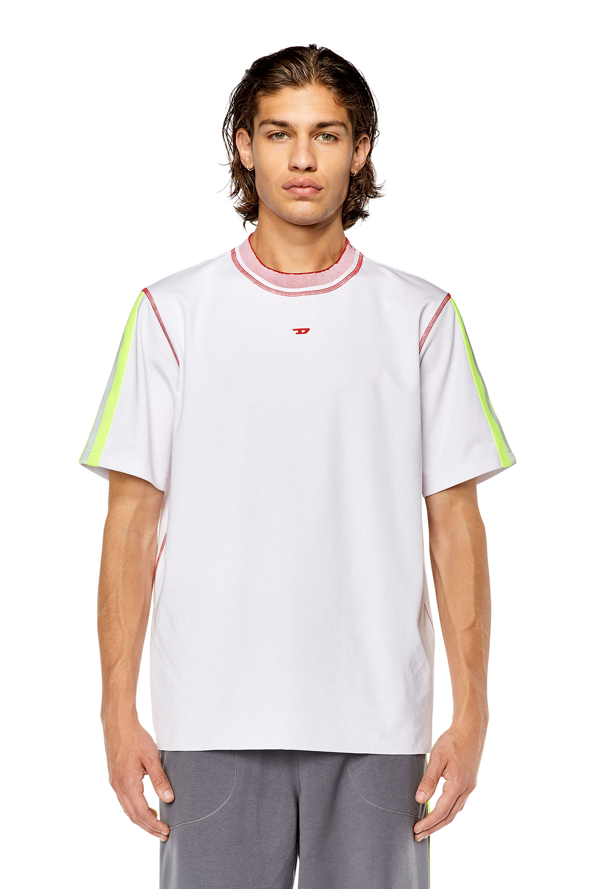 Tシャツ・カットソー No.1166 T thin henly neck hood T (4color) Men's T-shirt with reflective bands | Multicolor | Diesel