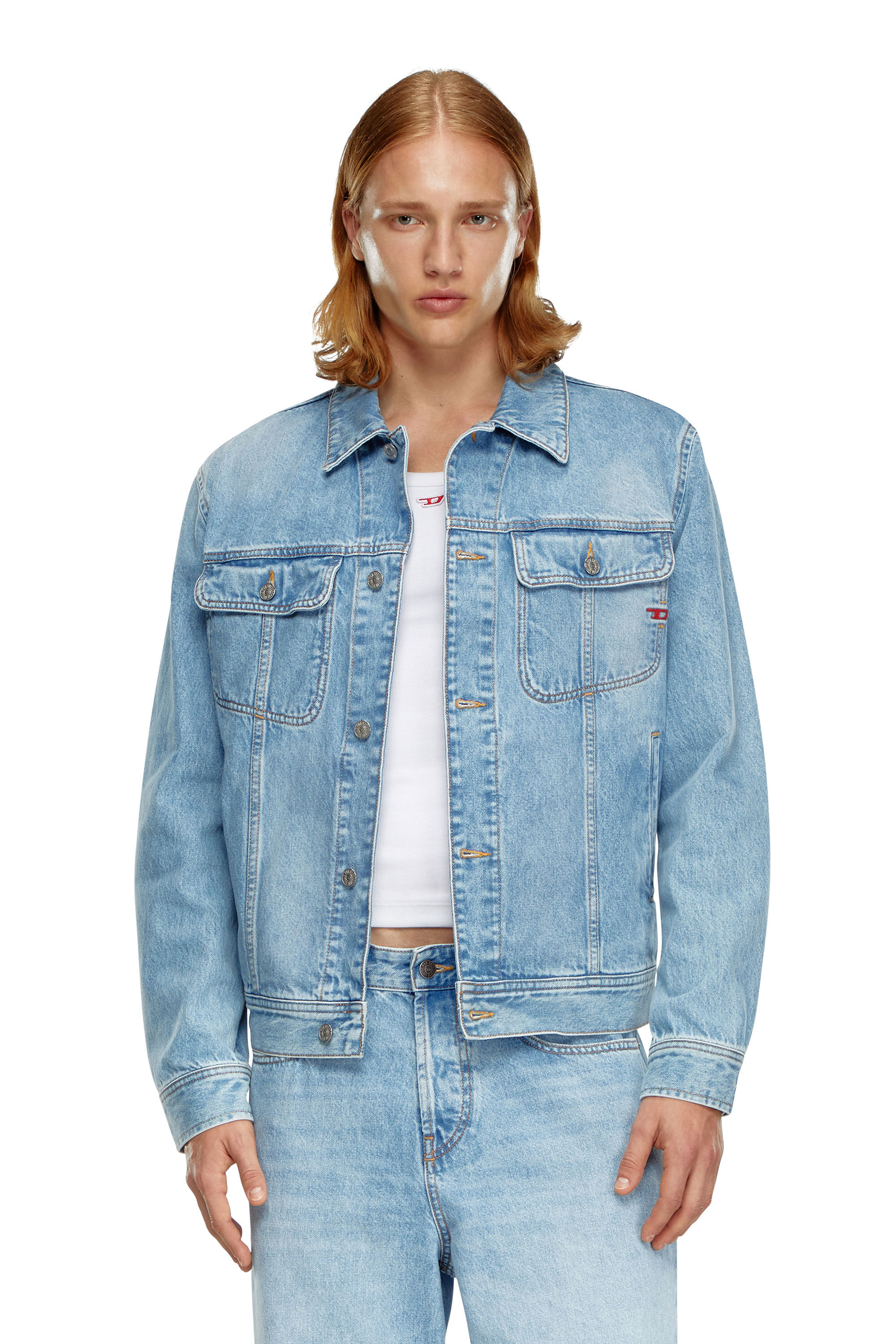 Men s Regular fit trucker jacket Blue Diesel