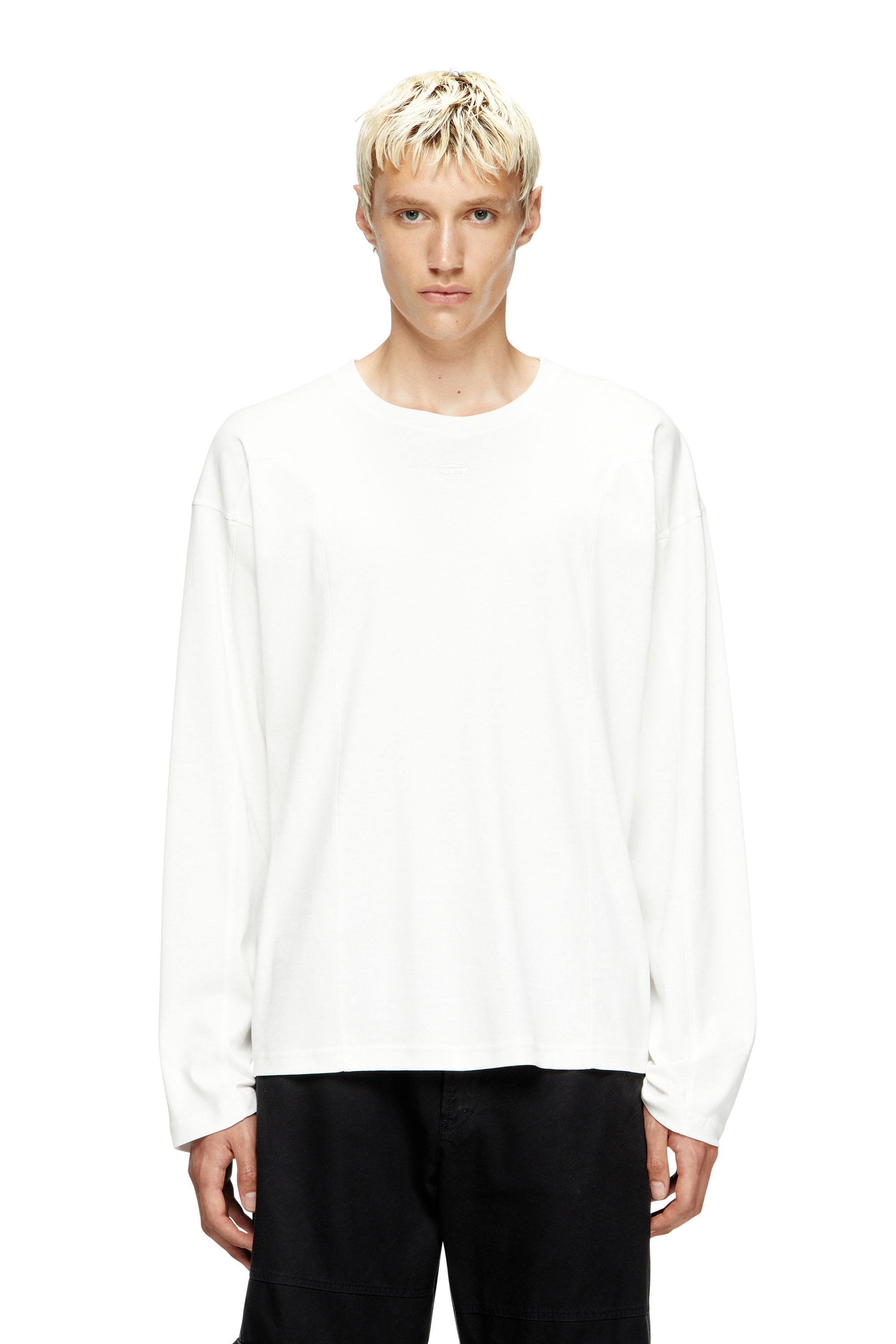 Diesel - T-BOXT-LS-INT, Camiseta de manga larga con paneles Hombre in Blanco - 3