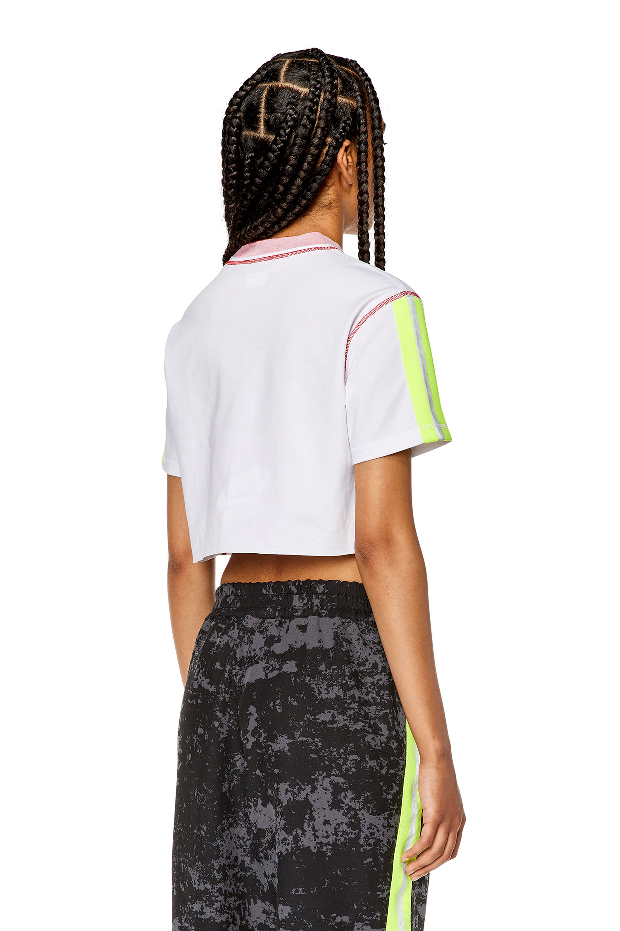 Women's Cropped T-shirt with reflective bands | Multicolor