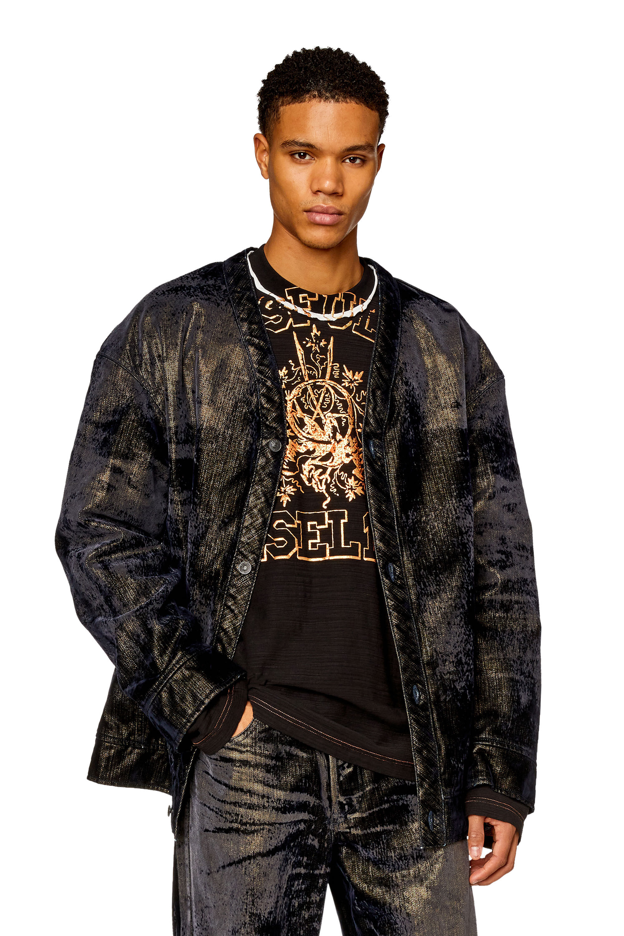 Men's Jacket in shimmery denim | Multicolor | Diesel