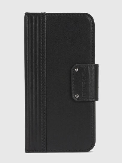BLACK LINED LEATHER IPHONE X FOLIO, Black Diesel - BLACK LINED LEATHER IPHONE X FOLIO, Black - Flip covers - Image 2