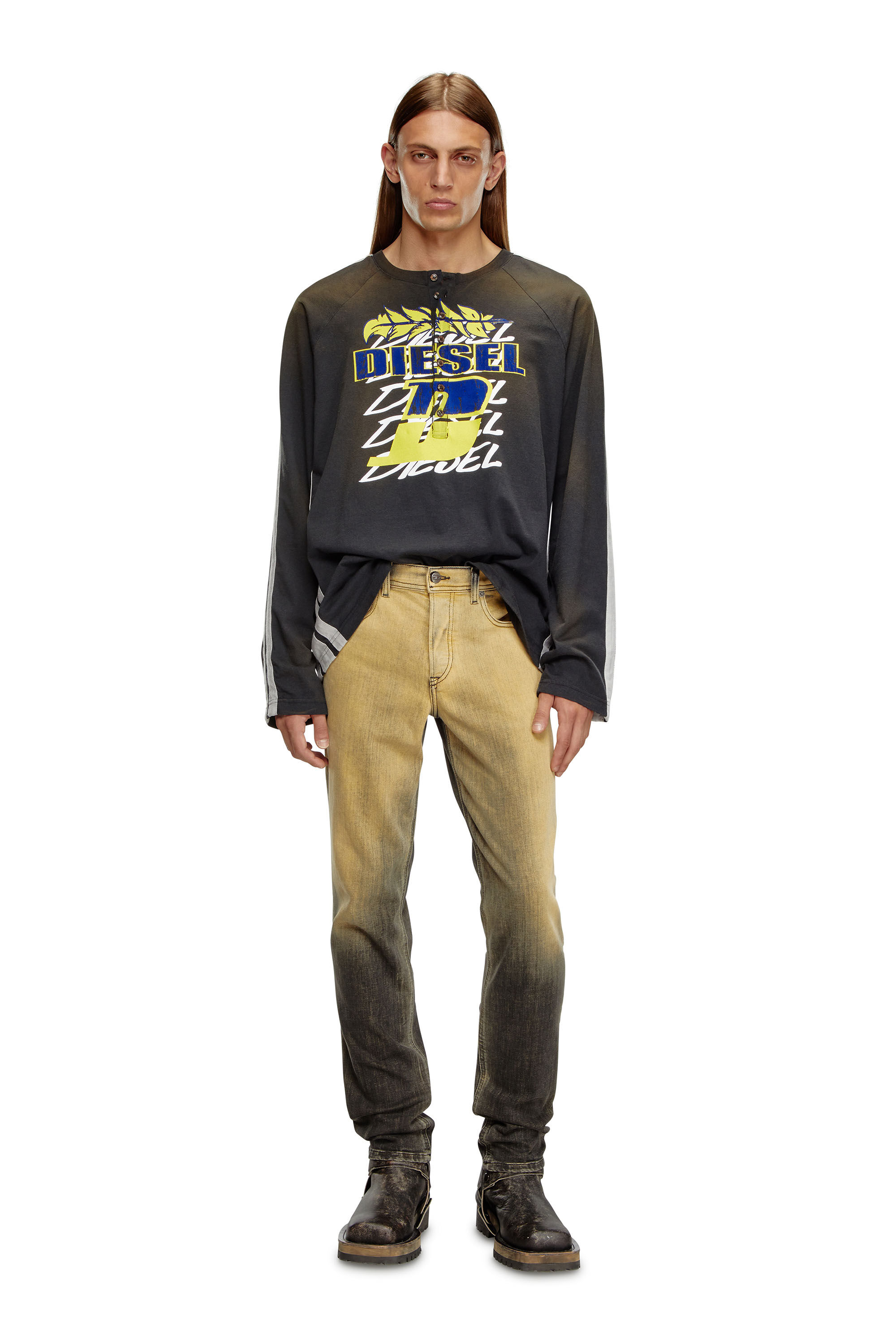 Men's Regular Jeans | Black/Yellow | Diesel 2023 D-Finitive
