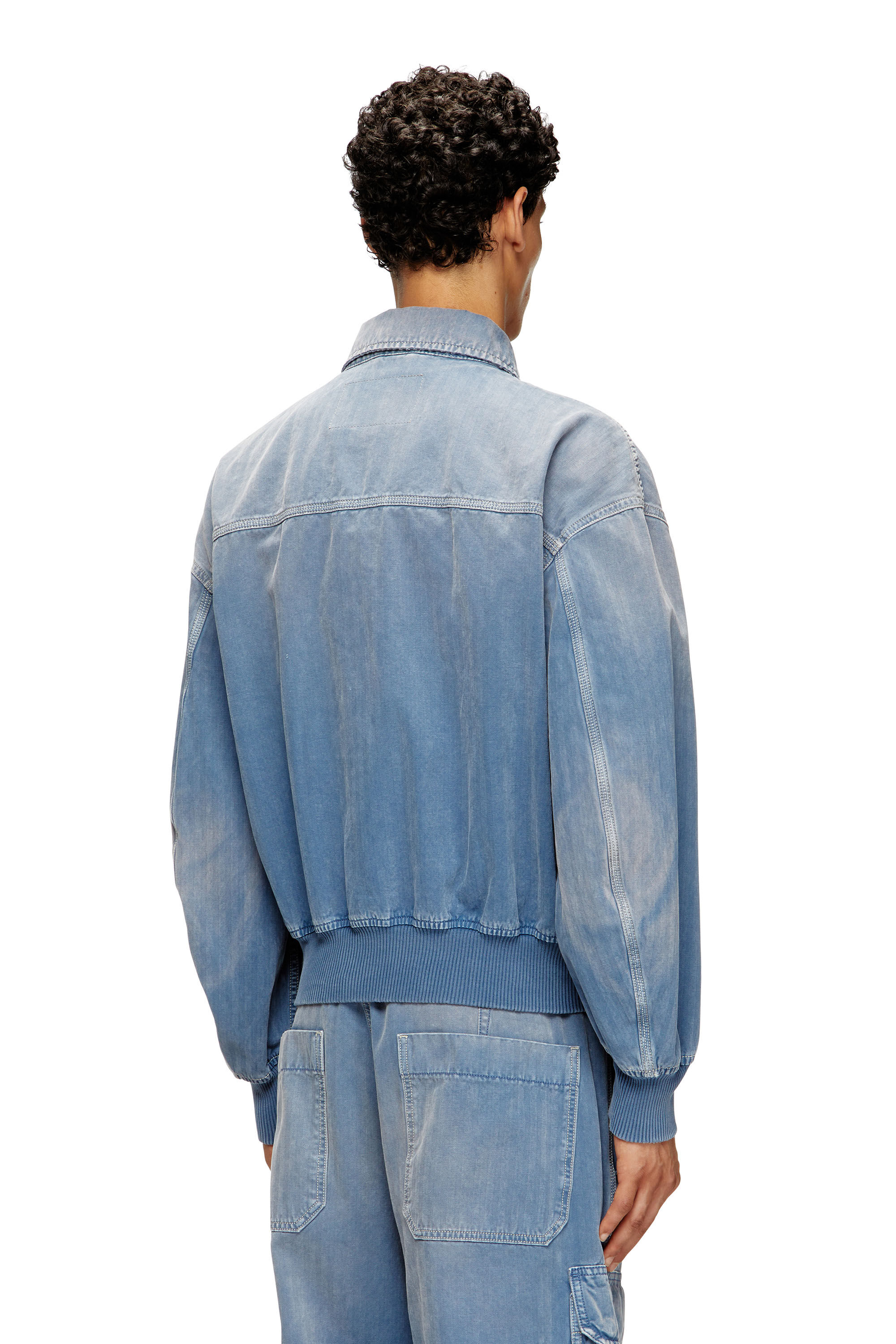 Diesel - D-KURZ, Chaqueta en denim de espiga coloreada Unisex in Azul marino - 5
