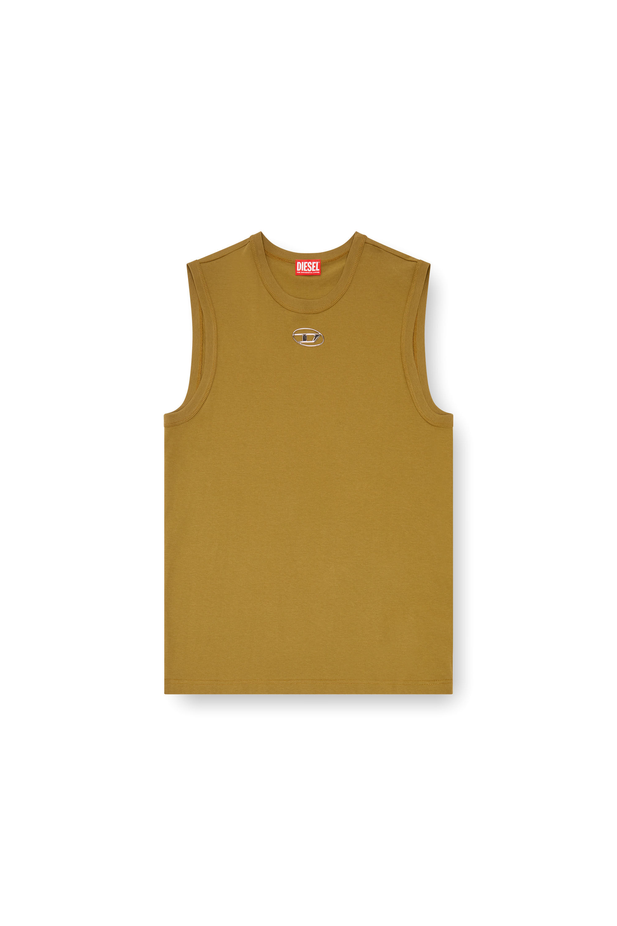 洗練されたDIESEL T-BISCO-OD A153720CLBR 3XL Men's Tank top with metallic Oval D | Black | Diesel