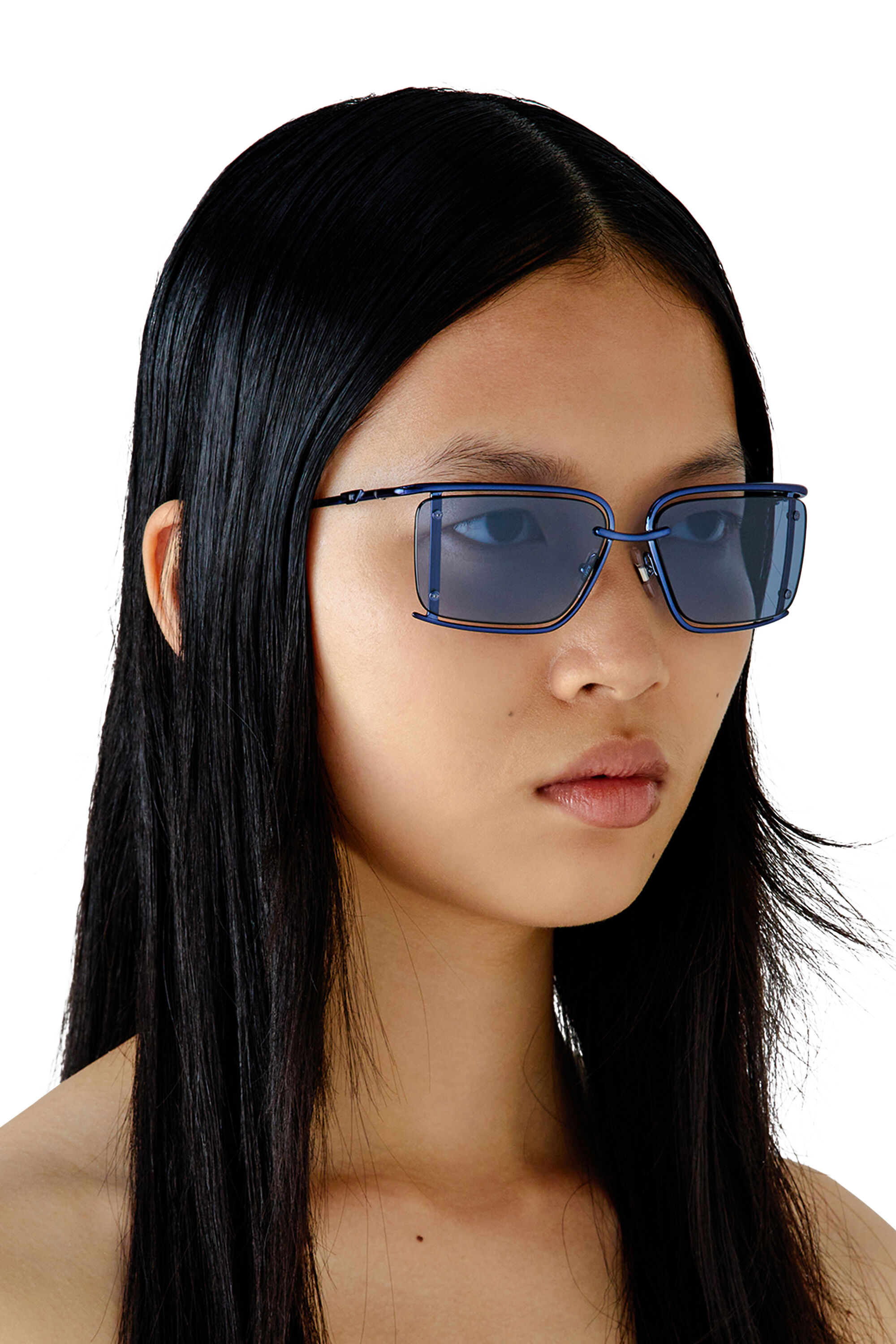 DIESEL サングラス LX1003 00LEN Women's Rectangle sunglasses | Blue | Diesel