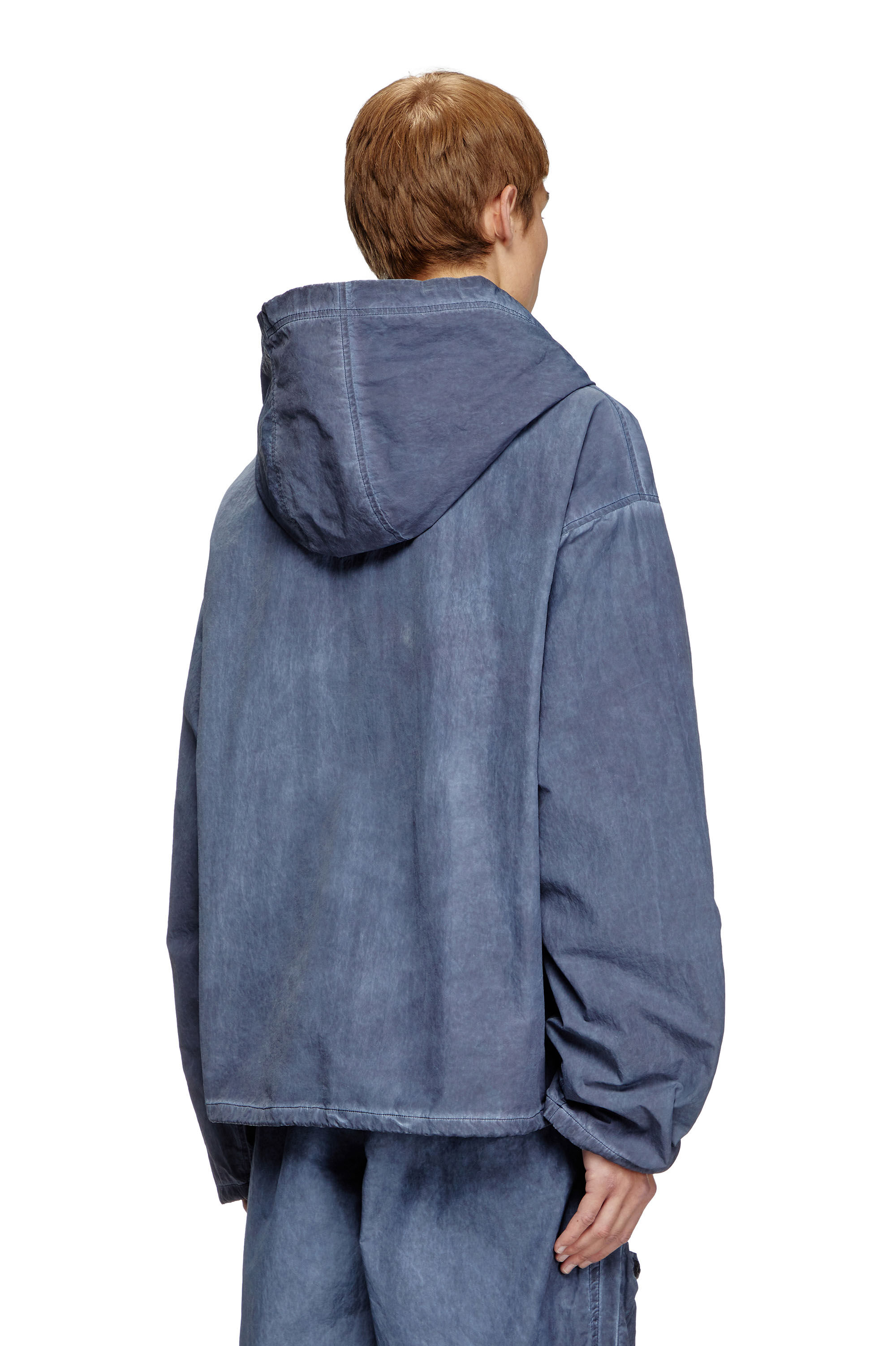 Men's Packable hooded anorak jacket | Blue | Diesel