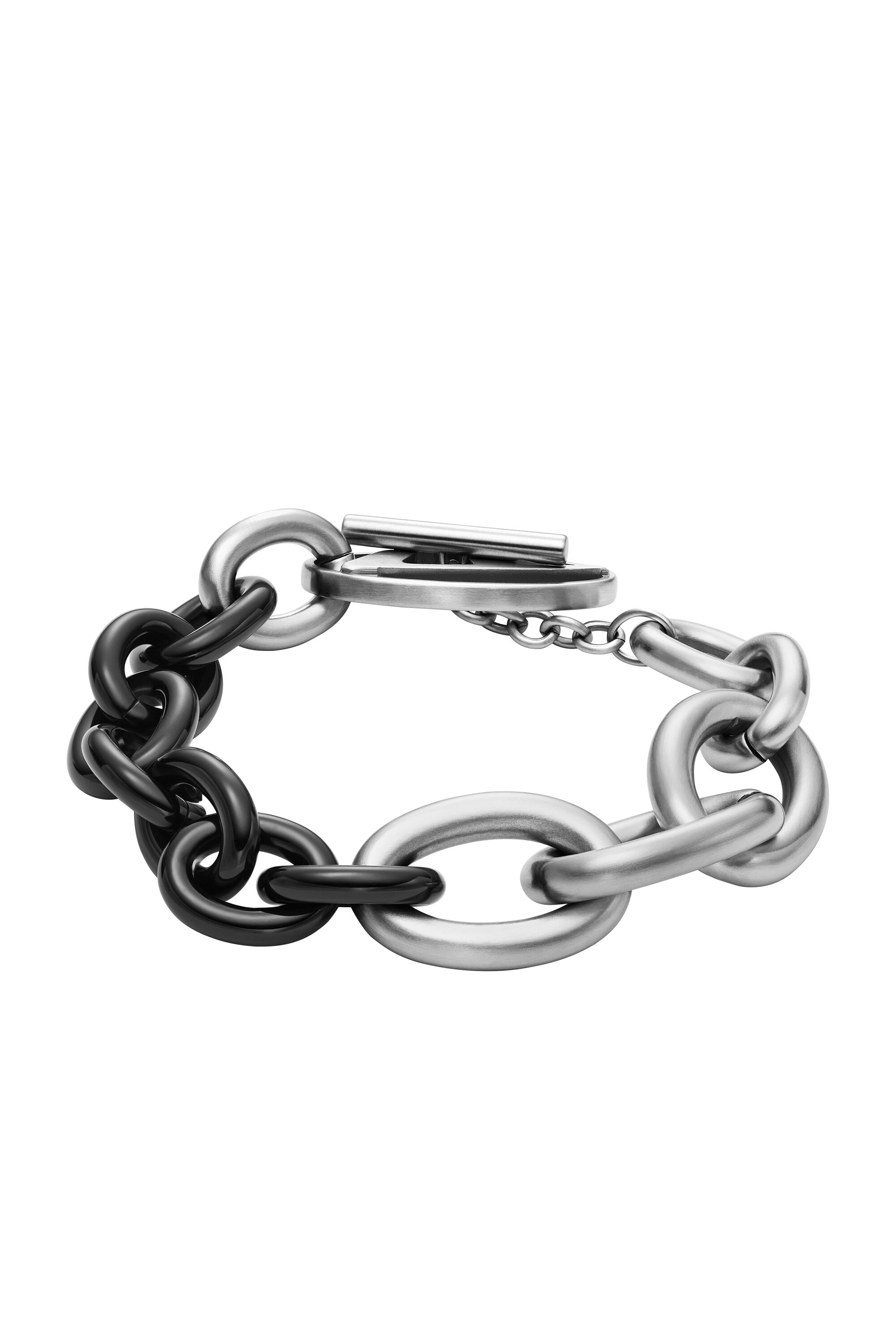 Women's Two-Tone Stainless Steel Chain Bracelet | Silver