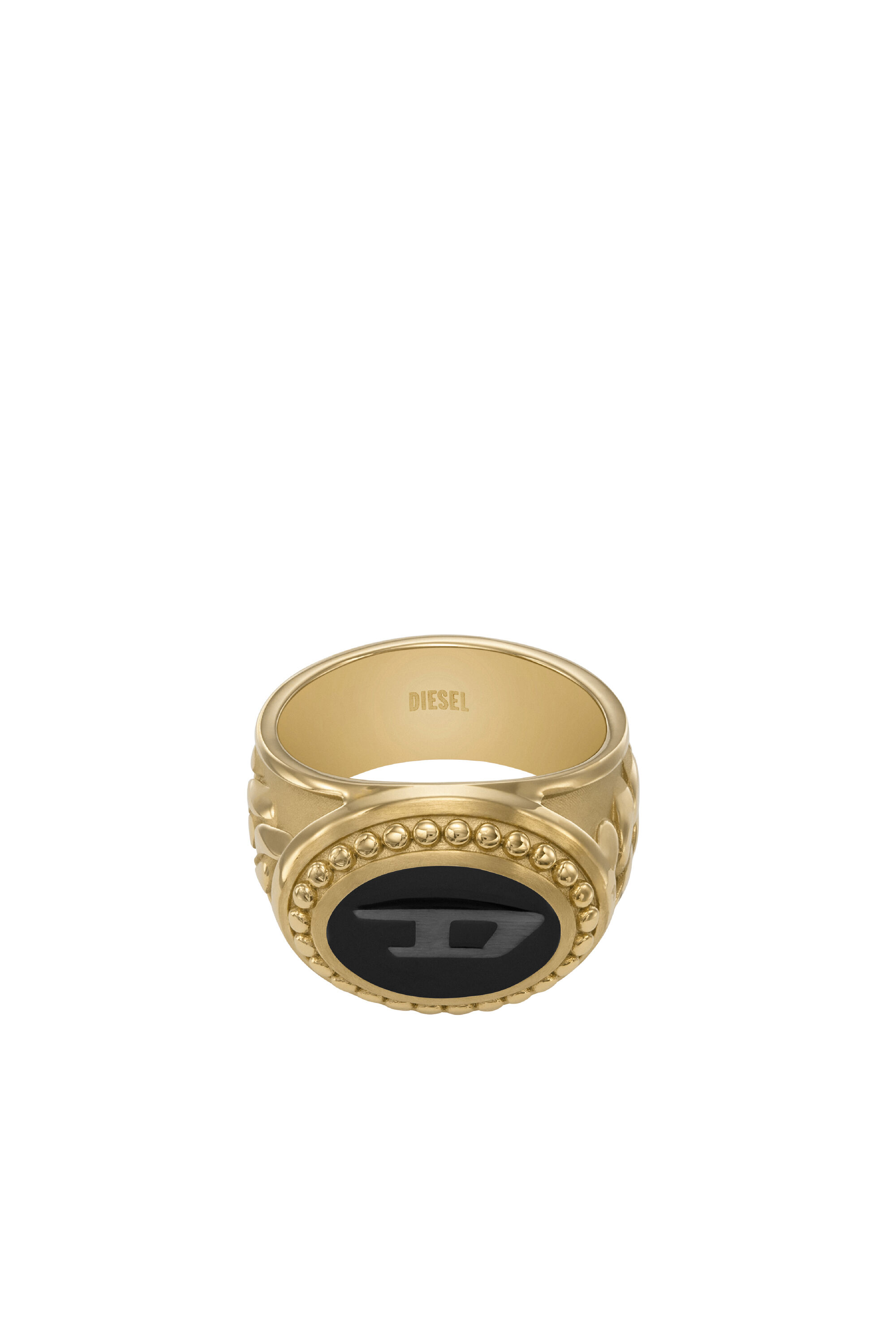 Men's Gold stainless steel signet ring | Oro | Diesel