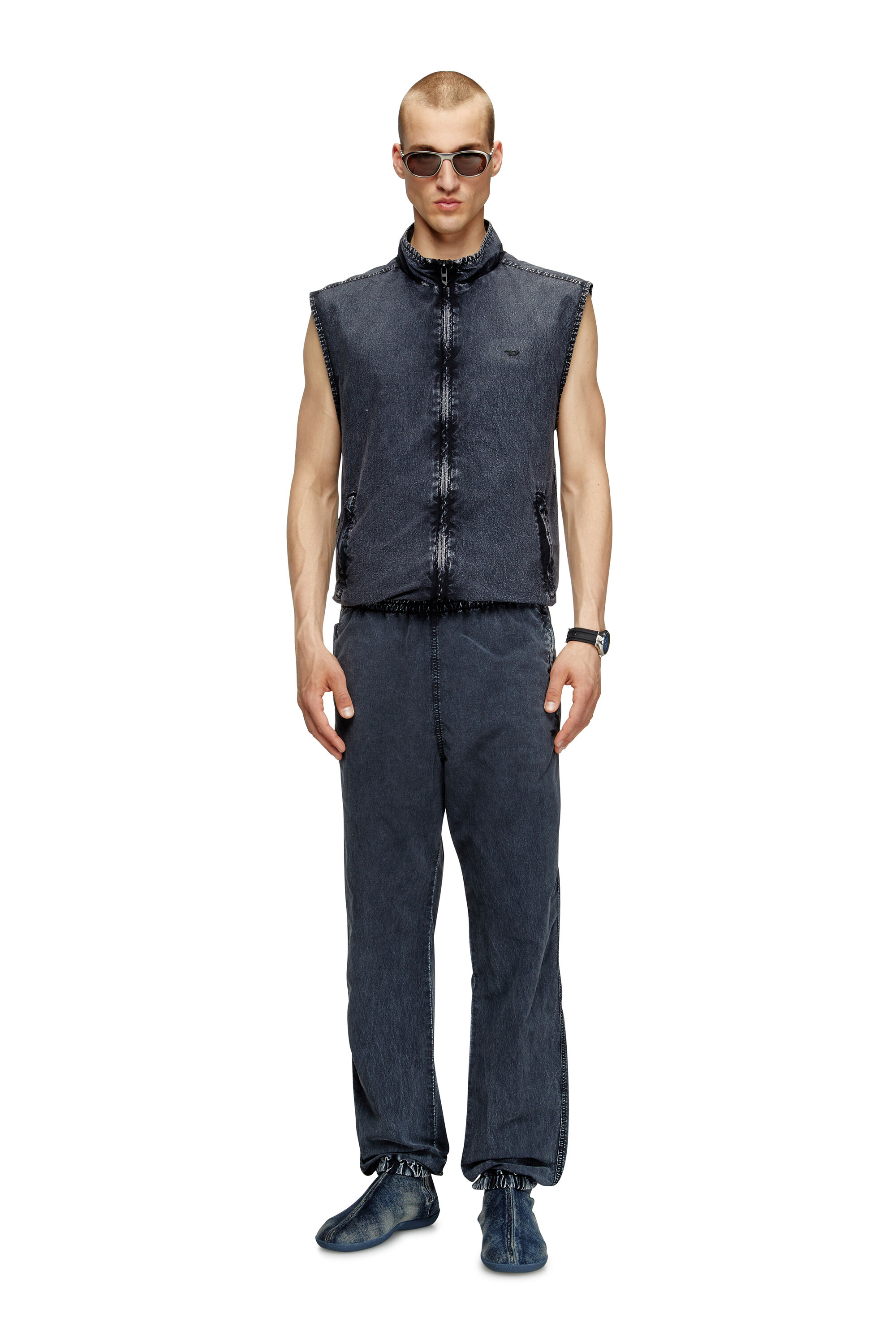 Diesel - J-ERB, Chaleco en taslan de nailon reciclado Hombre in Negro - 1