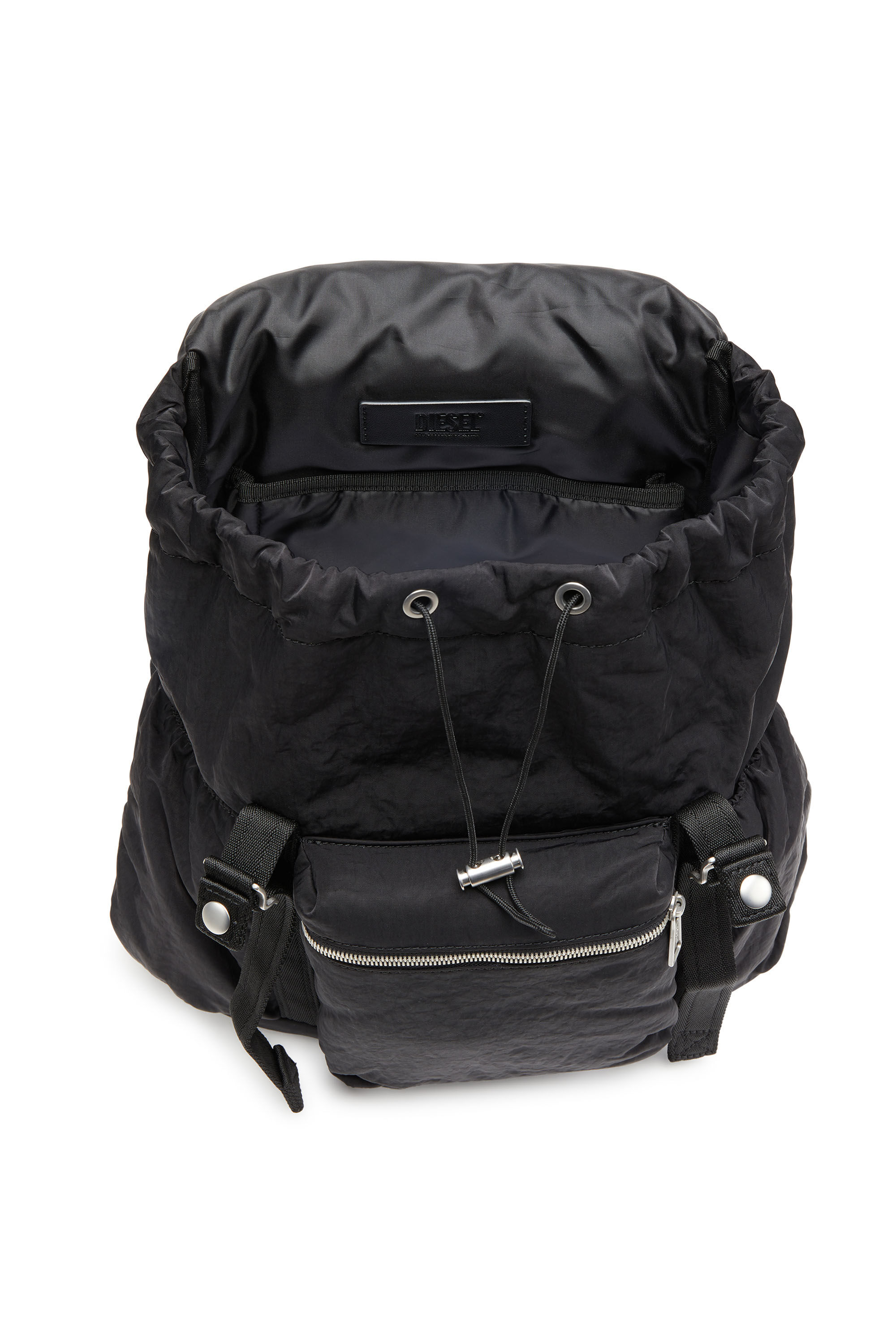 Diesel - LOGOS BACKPACK L, Logos L-Mochila grande de nailon reciclado Unisex in Negro - 2