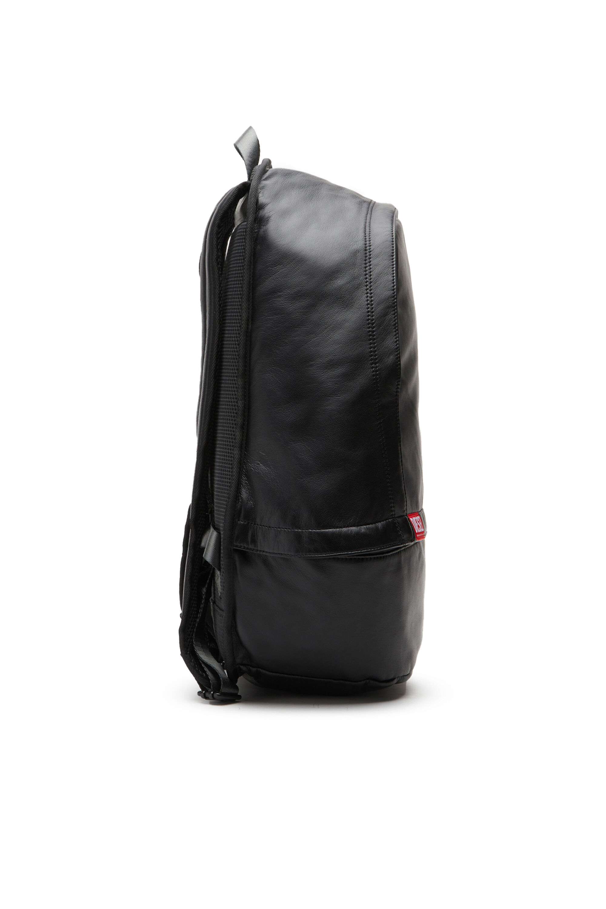 ★ DIESEL ★ ディーゼルBLACK「RAVE」バックパック Men's Rave-Leather backpack with metal D | Black | Diesel