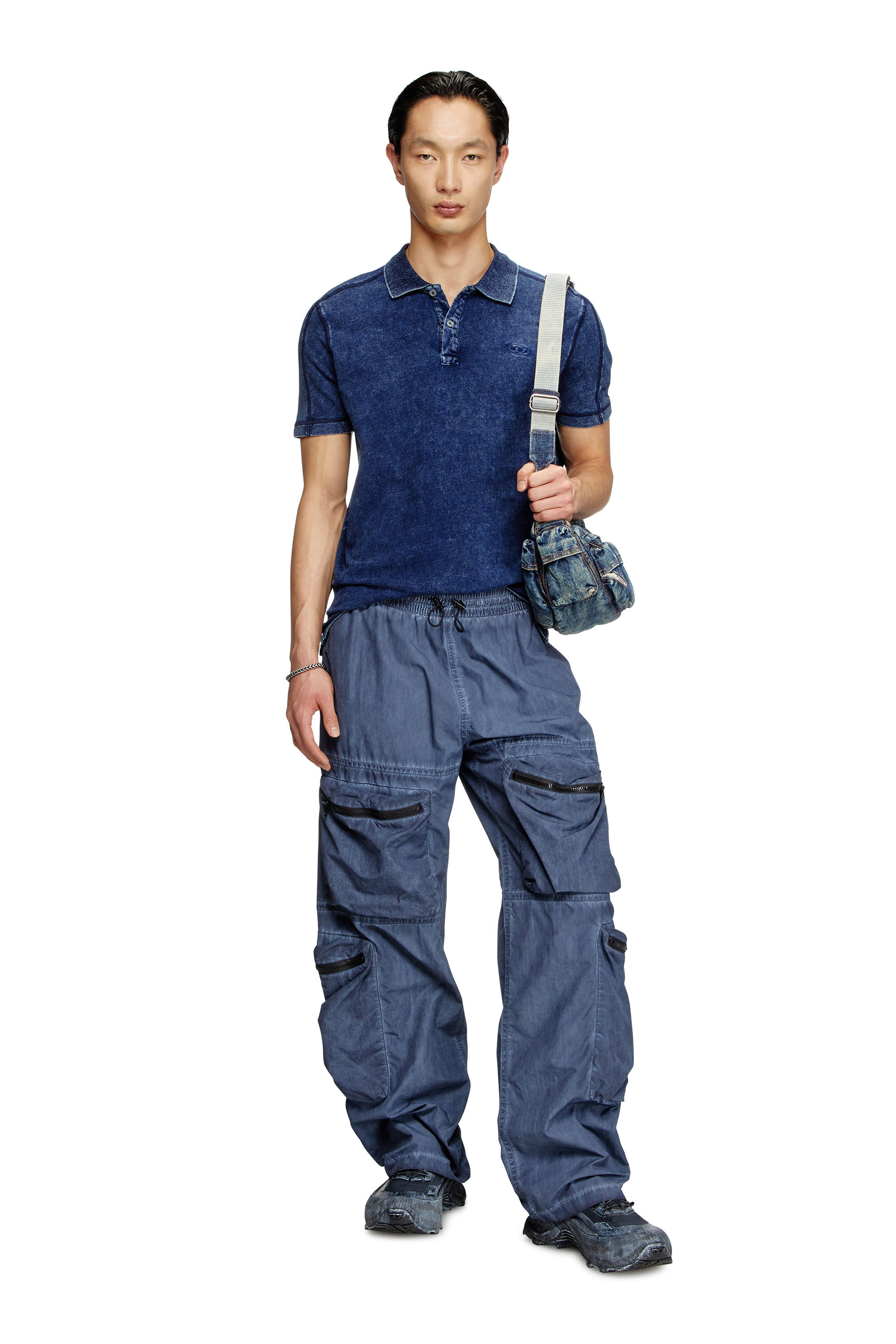 Diesel - T-SWIND-R1, Polo de aspecto denim Hombre in Azul marino - 1