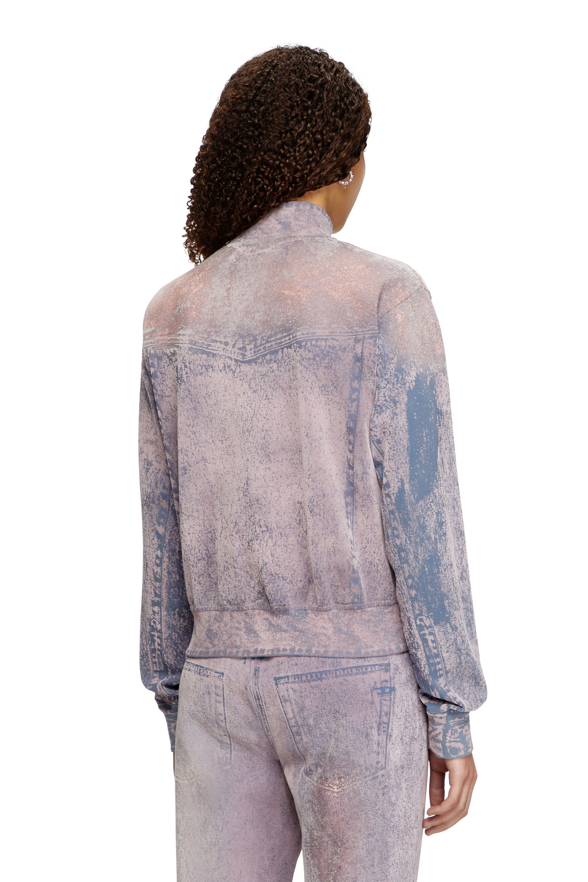 Women's Trompe l'oeil flocked zip-up sweatshirt | Multicolor Women's Trompe l'oeil flocked zip-up sweatshirt | Multicolor
