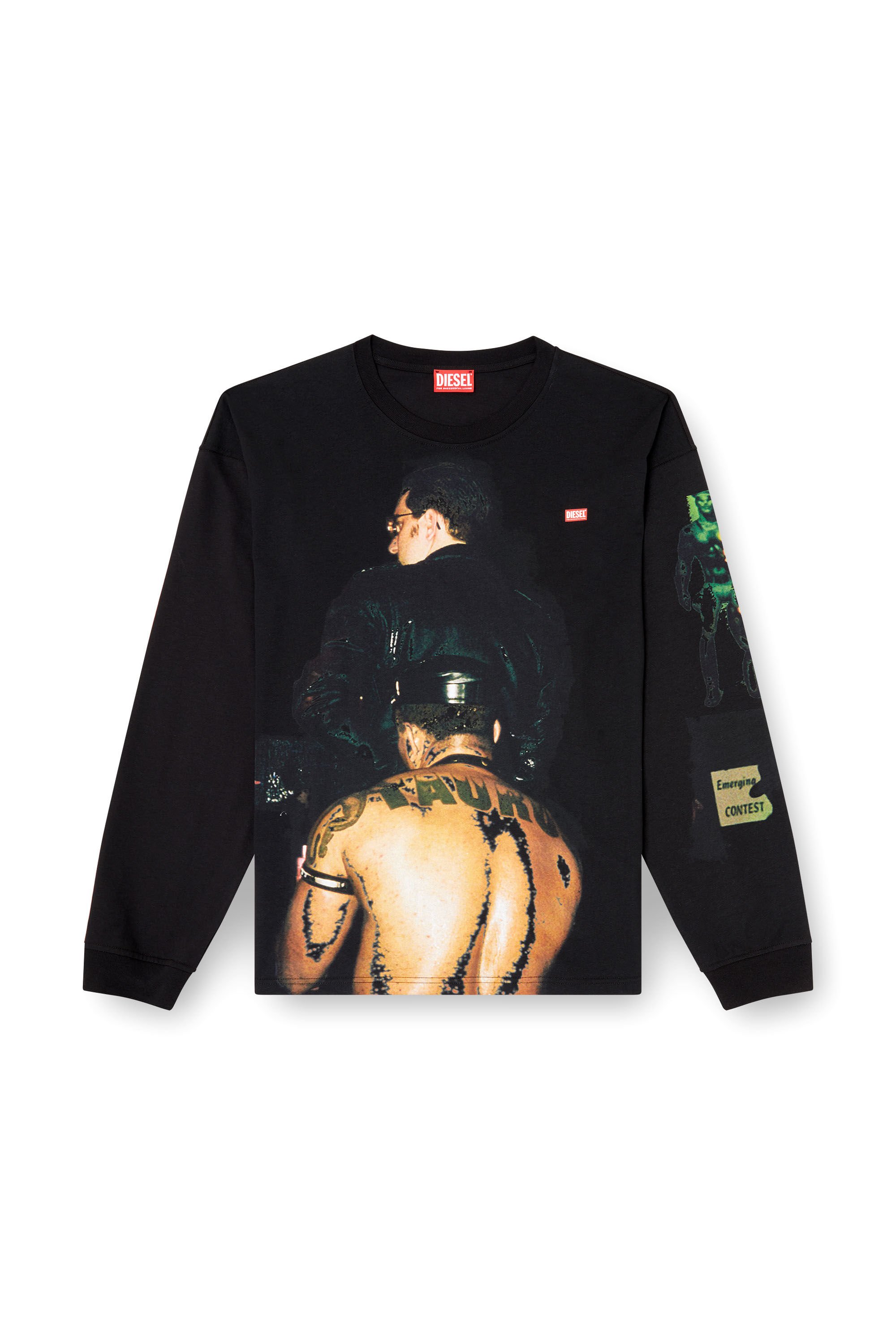 Diesel - PR-T-BOXT-LS-TOM25-1, Camiseta de manga larga con estampado gráfico Unisex in Negro - 2