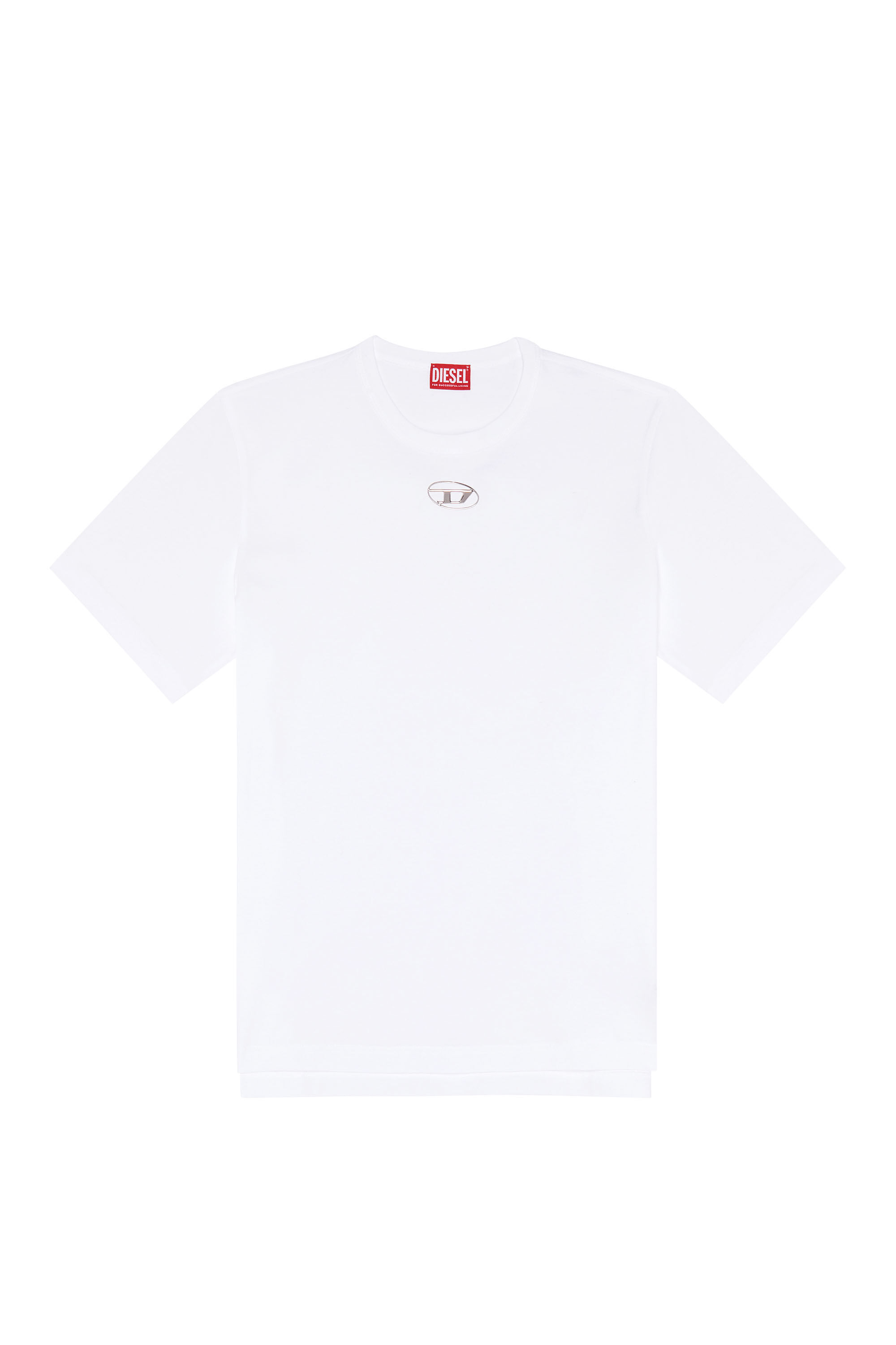 Men's T-shirt with injection moulded logo | White | Diesel